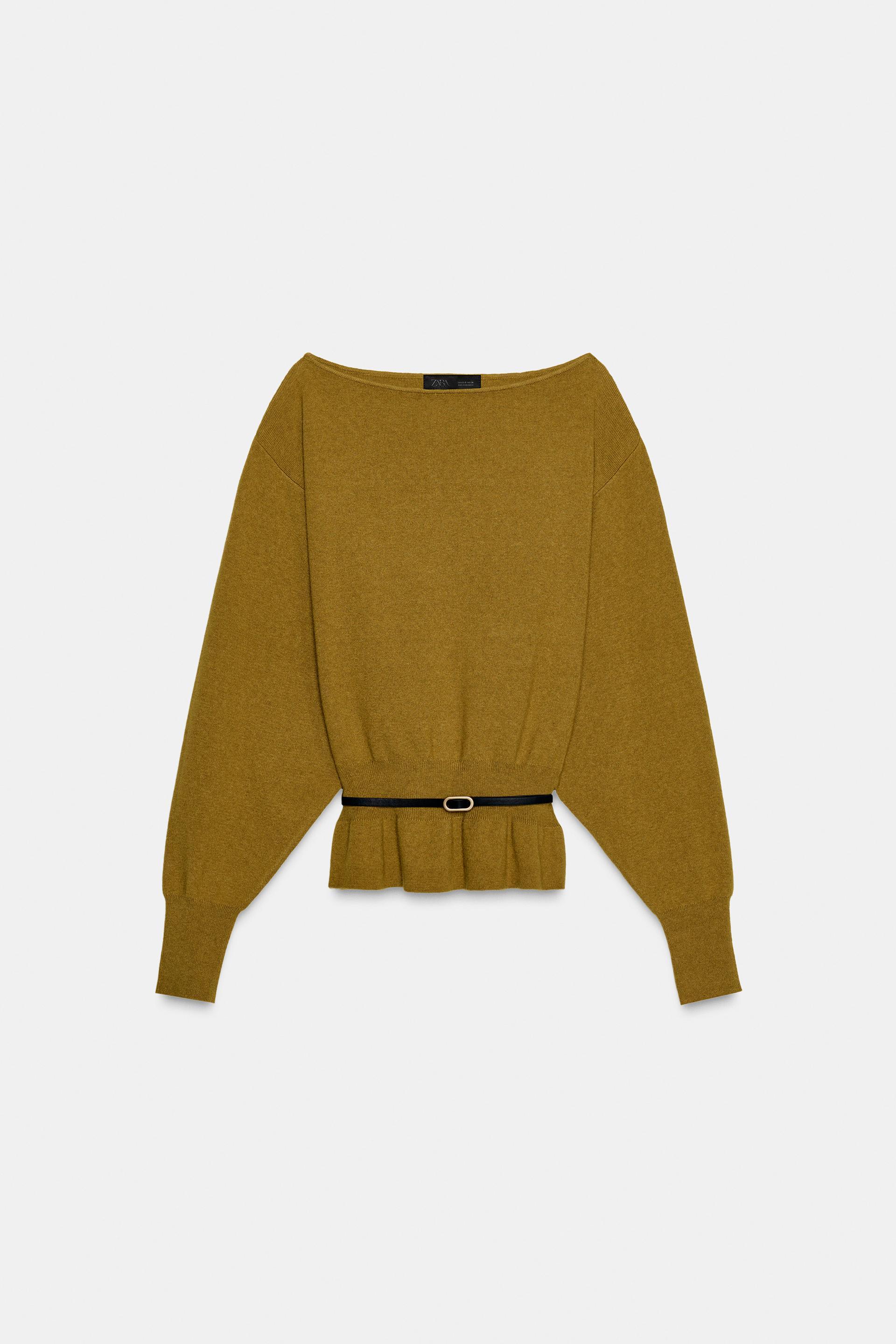 BELTED KNIT JUMPER by ZARA