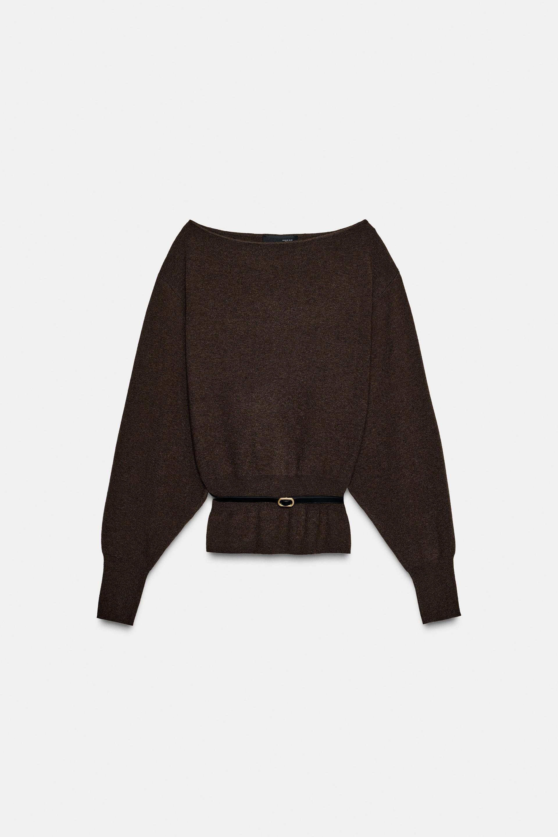 BELTED KNIT JUMPER by ZARA
