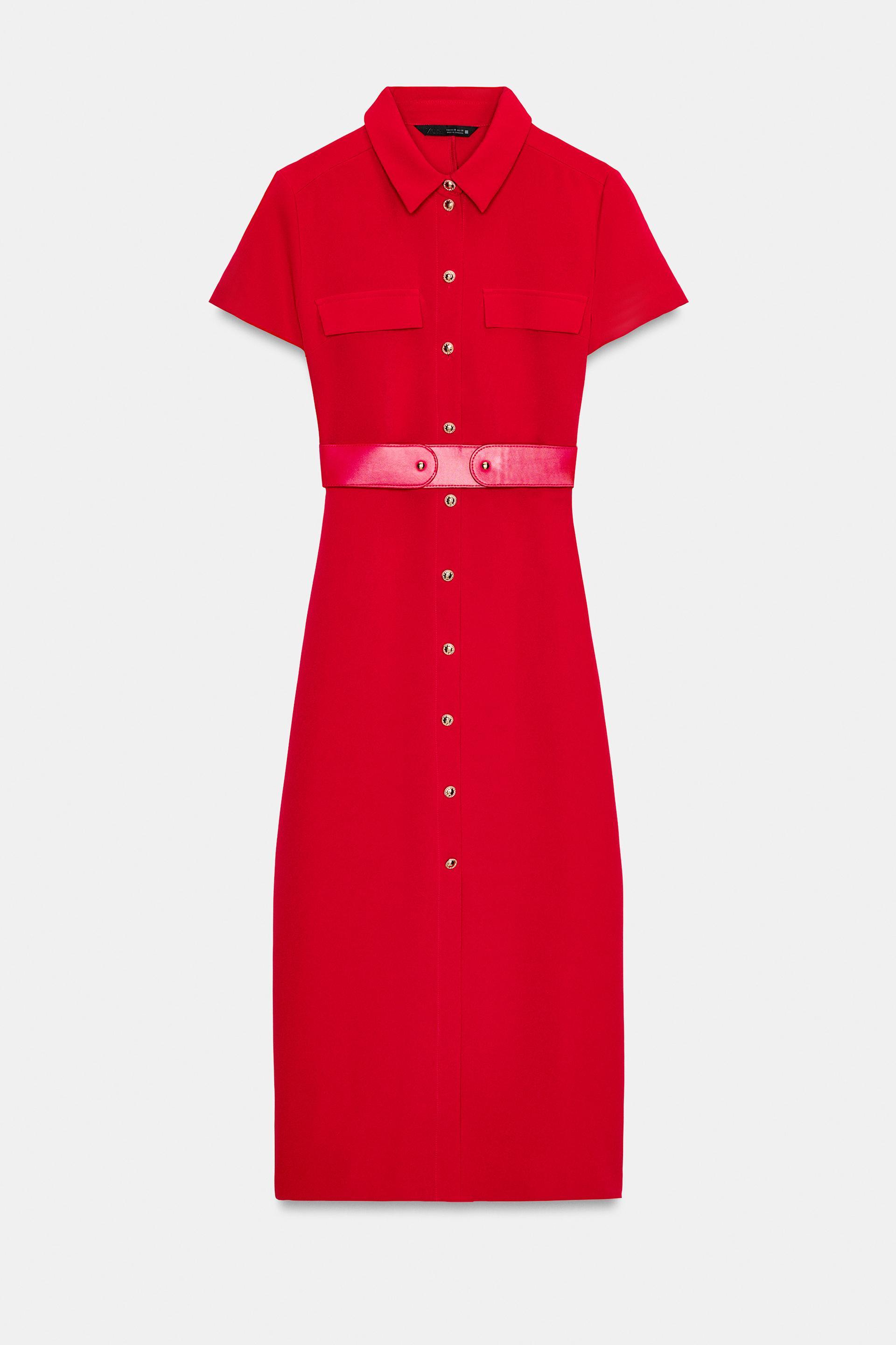 BELTED MIDI DRESS by ZARA