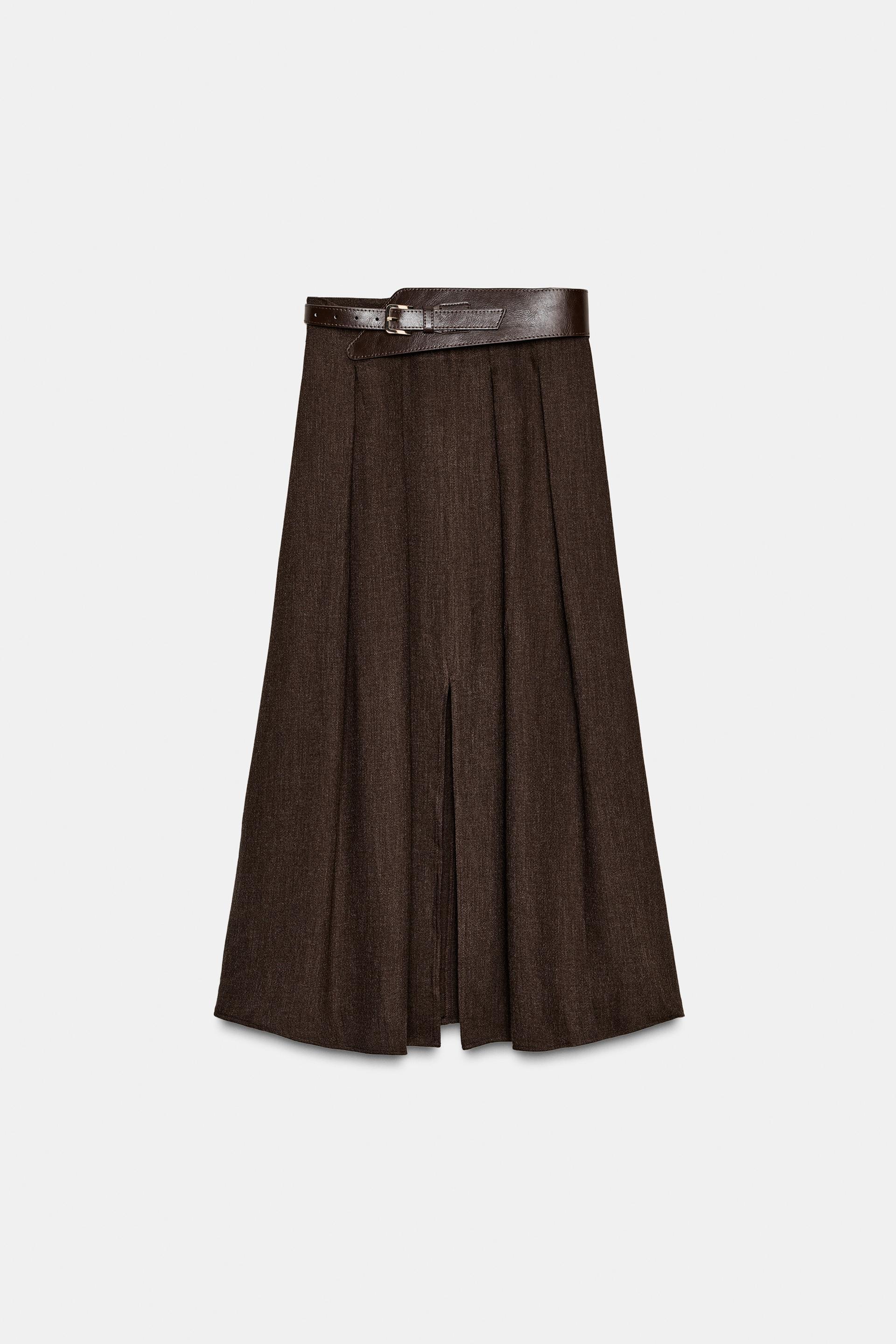 BELTED MIDI SKIRT by ZARA