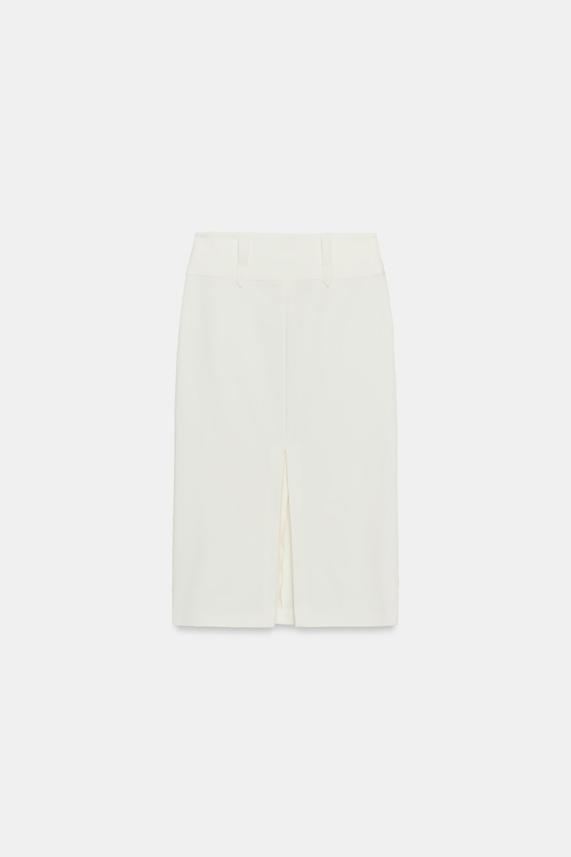 BELTED PENCIL MIDI SKIRT by ZARA
