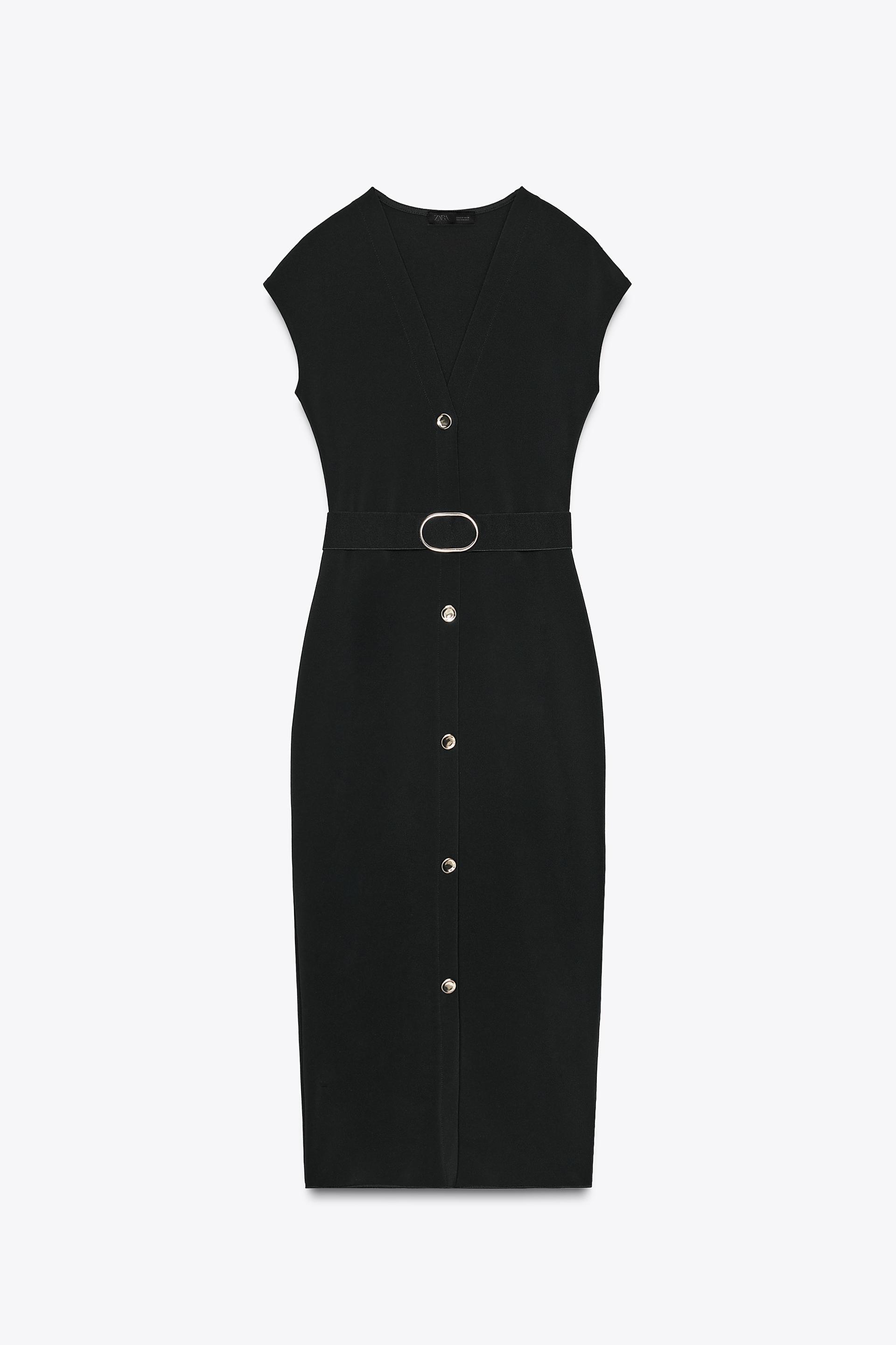 BELTED STRETCH MIDI DRESS by ZARA