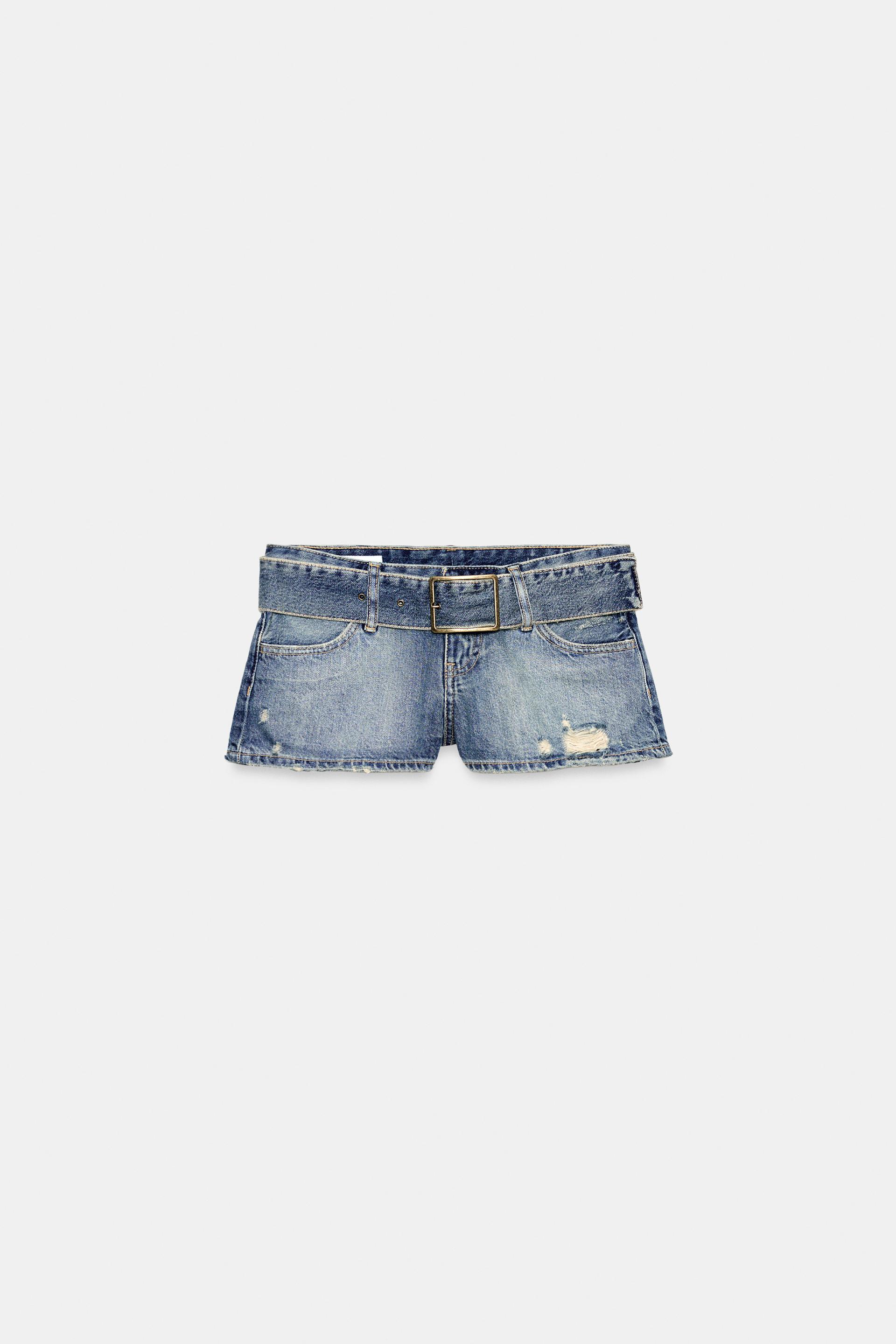 BELTED TRF DENIM SHORTS by ZARA