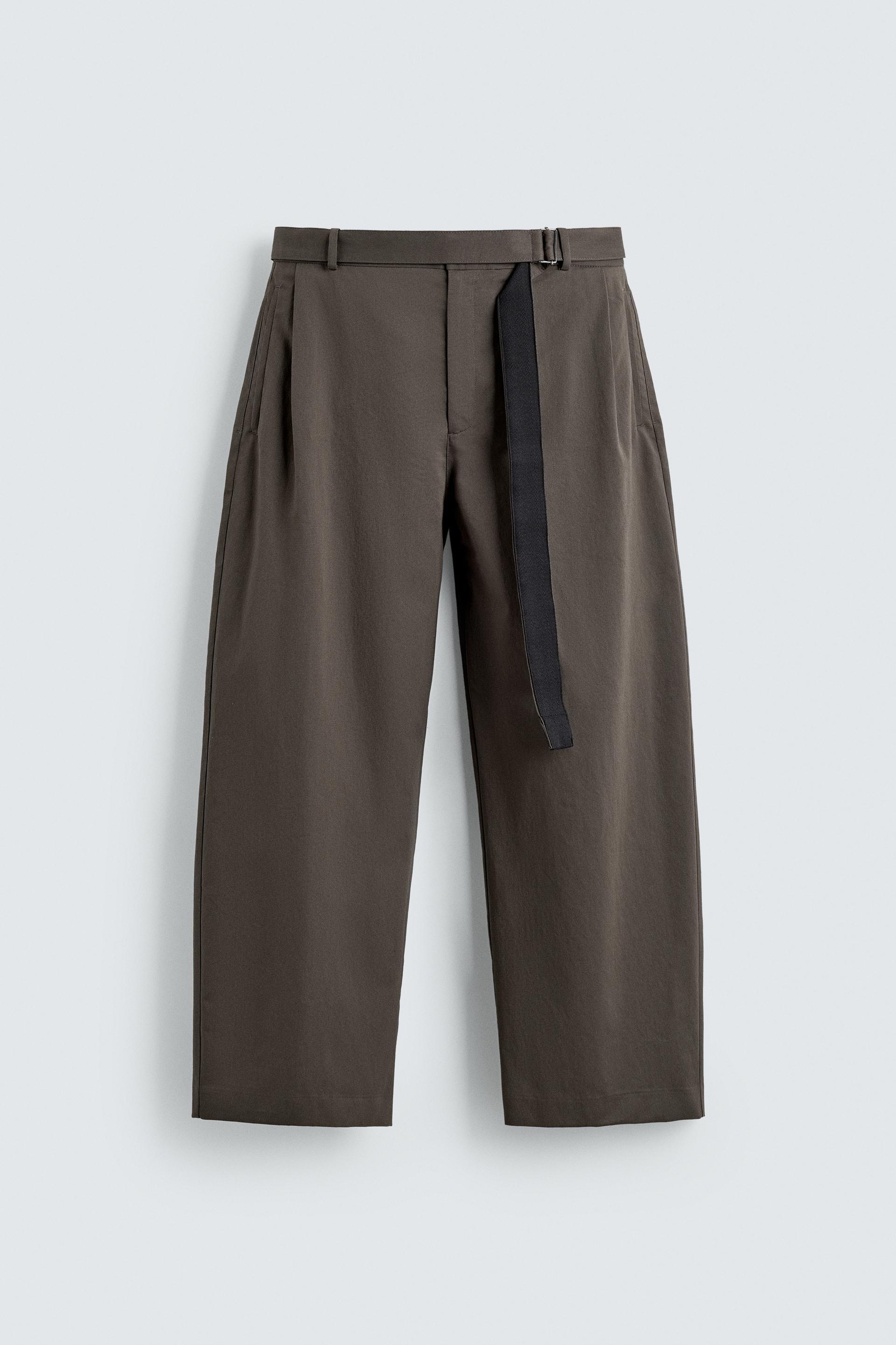 BELTED WIDE FIT PANTS by ZARA