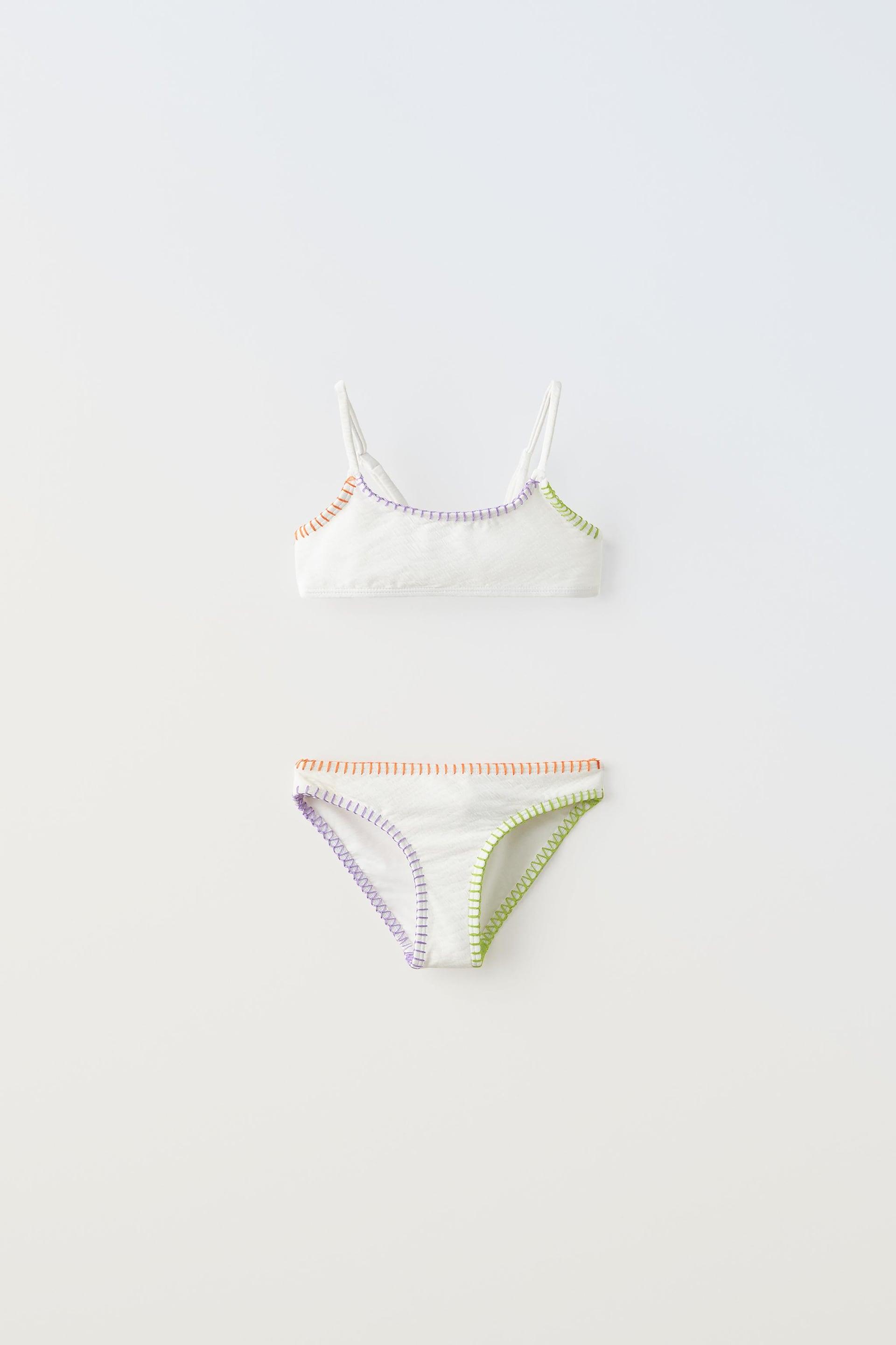 BIKINI WITH CONTRASTING HEM by ZARA