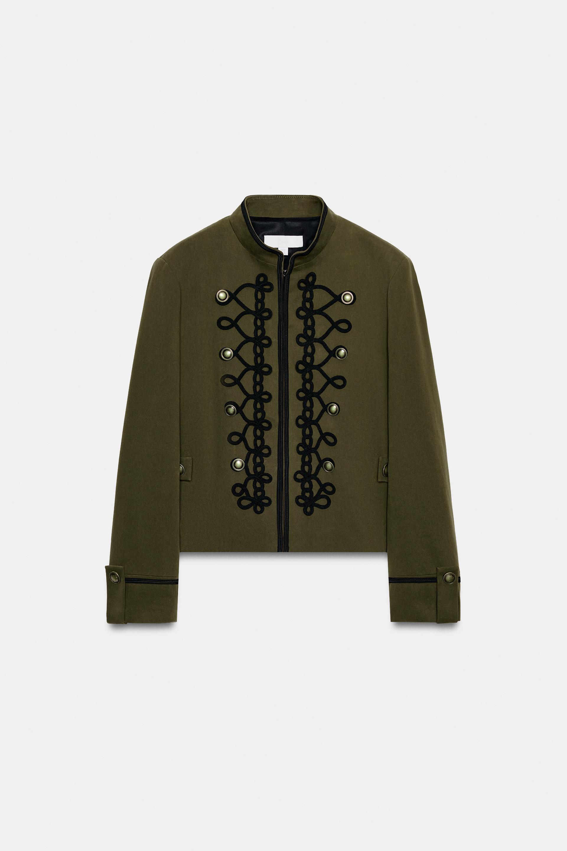 BLAZER WITH EPAULETS AND FROG CLASP by ZARA