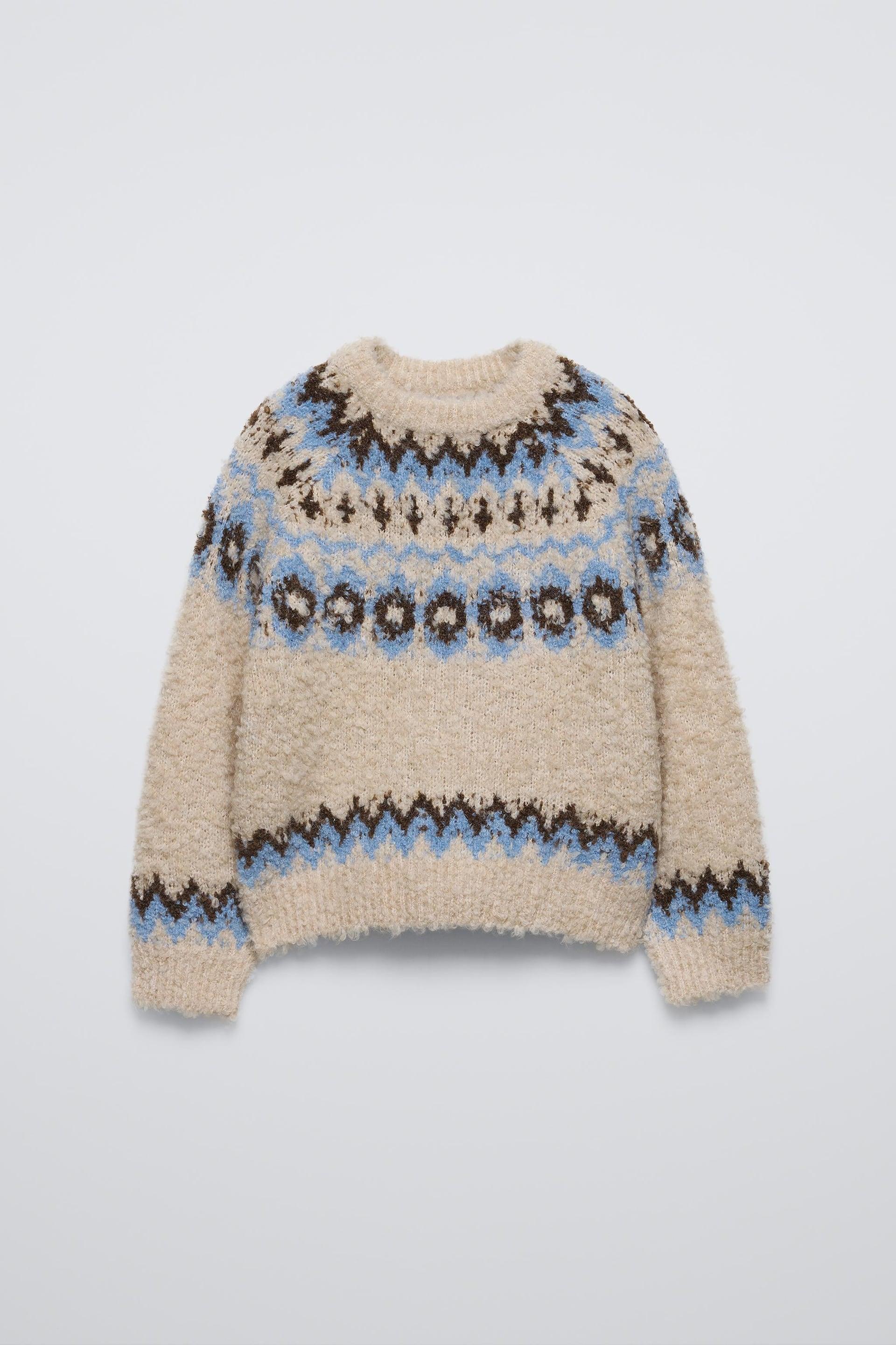 BOUCLÉ KNIT JACQUARD SWEATER by ZARA