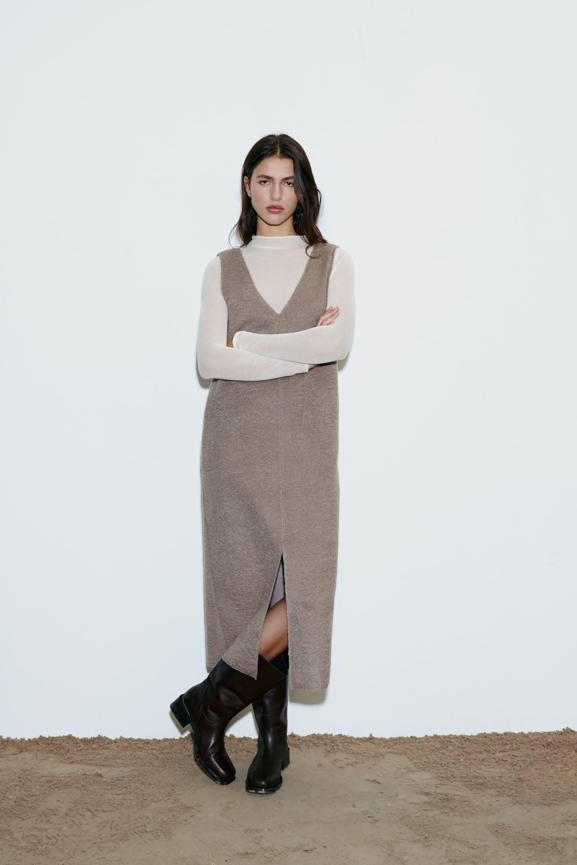 BOUCLE MIDI DRESS by ZARA