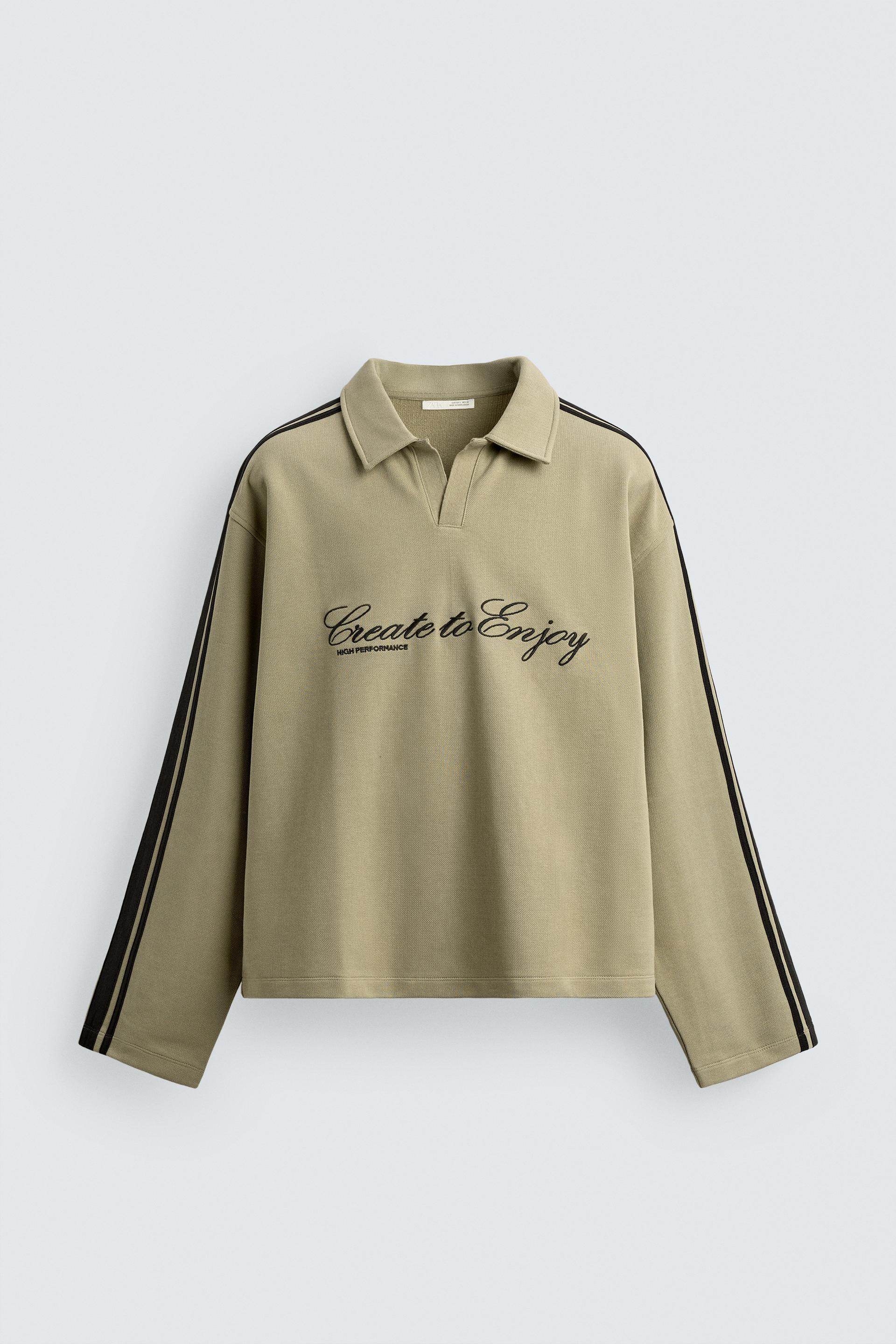 BOXY FIT EMBROIDERED STRIPED SWEAT-SHIRT by ZARA