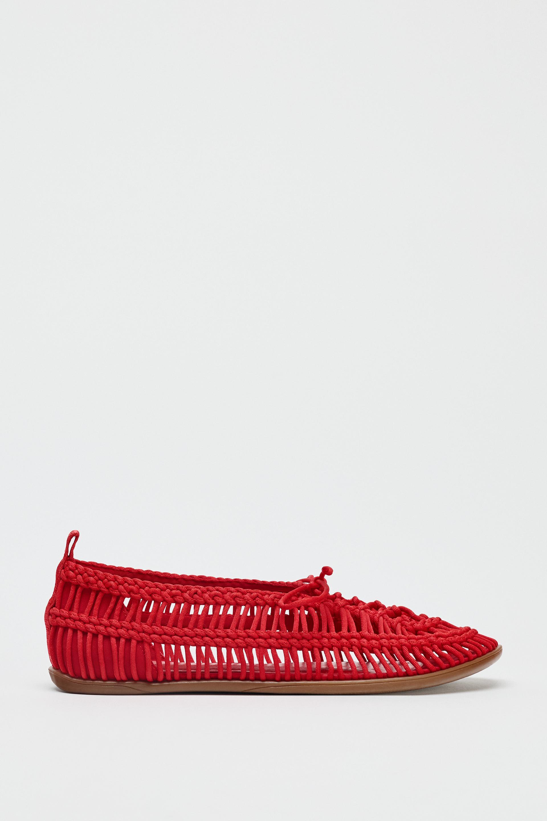 BRAIDED SHOES WITH LACES by ZARA