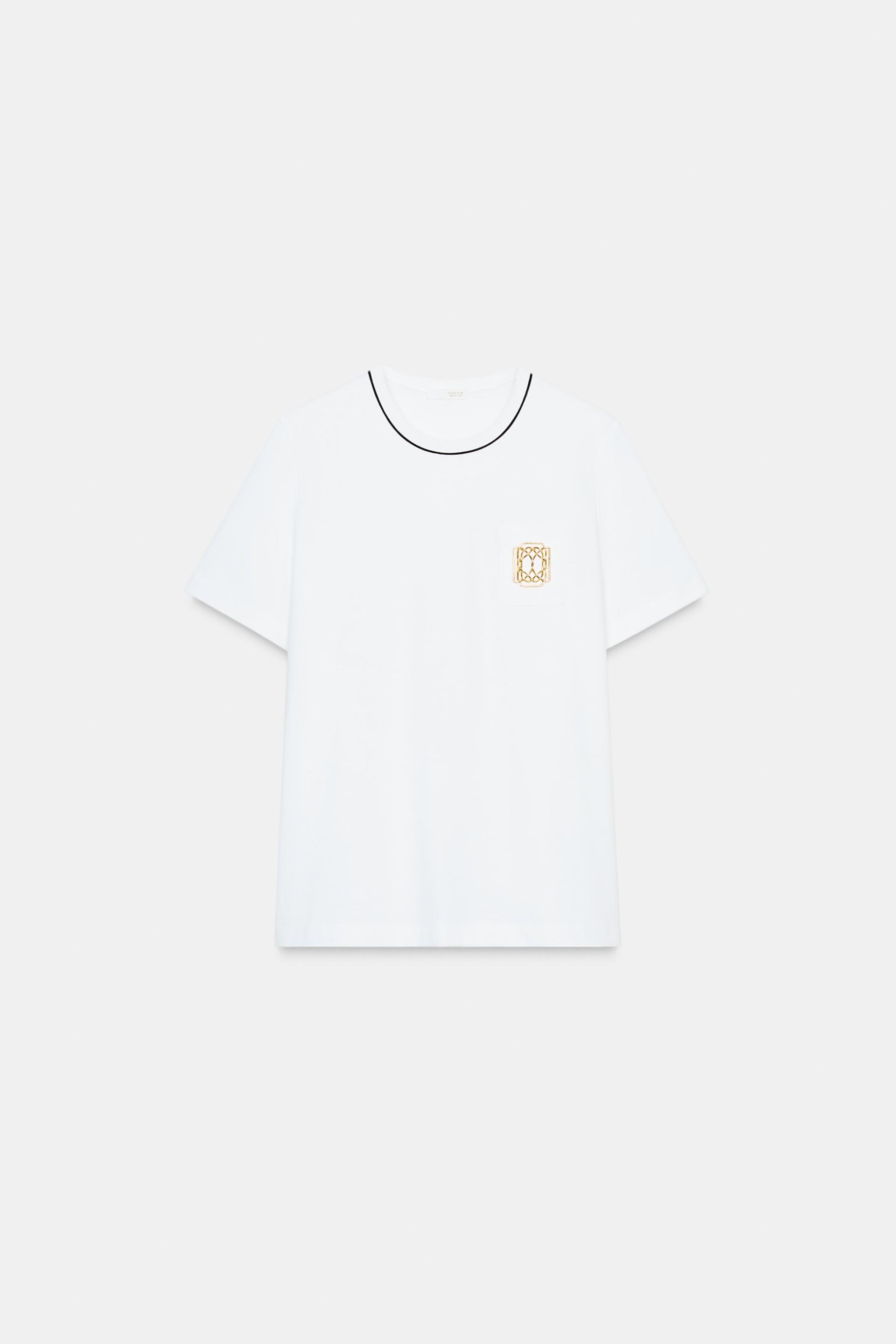 BROOCH DETAIL T-SHIRT by ZARA
