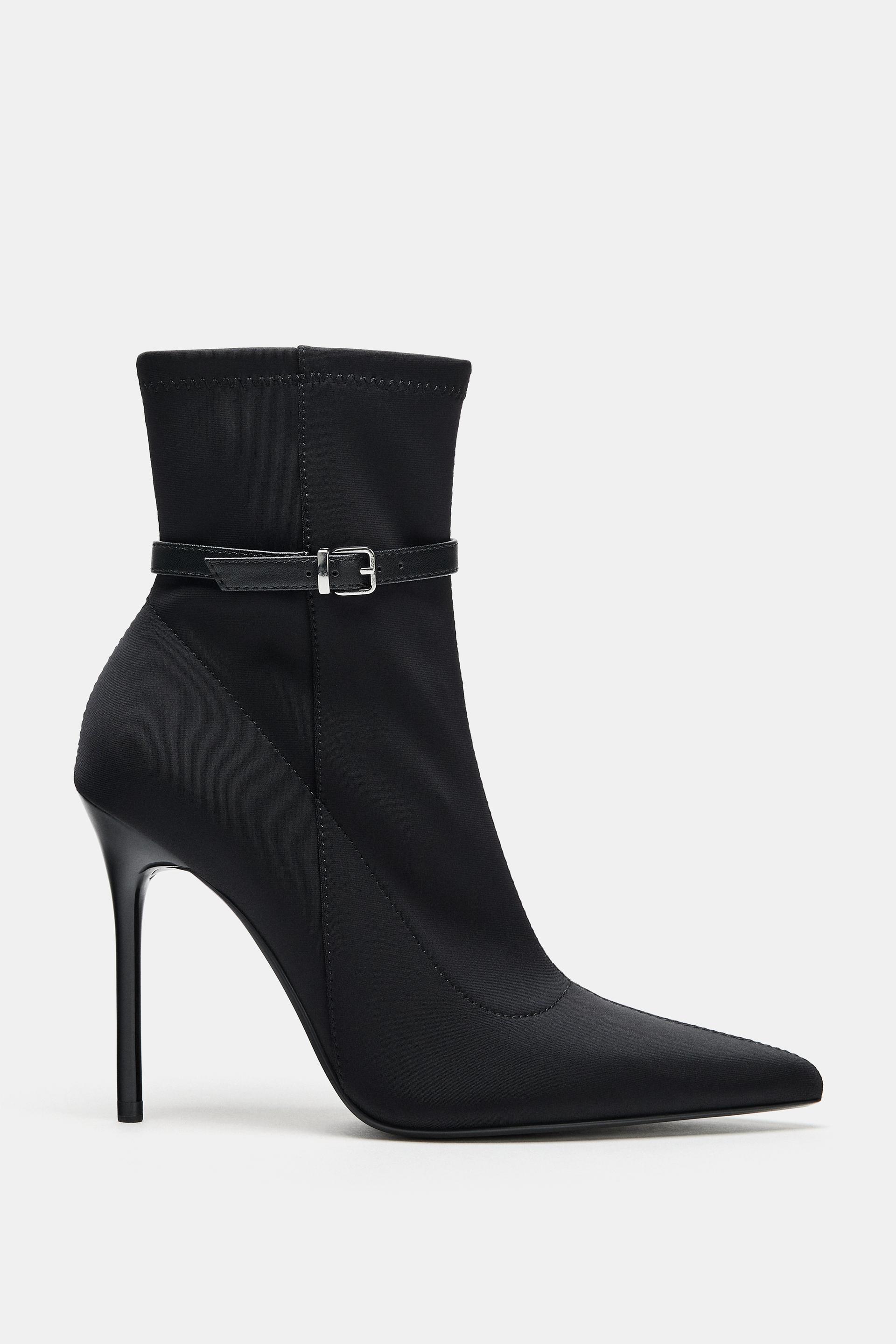 BUCKLE HEELED ANKLE BOOTS by ZARA