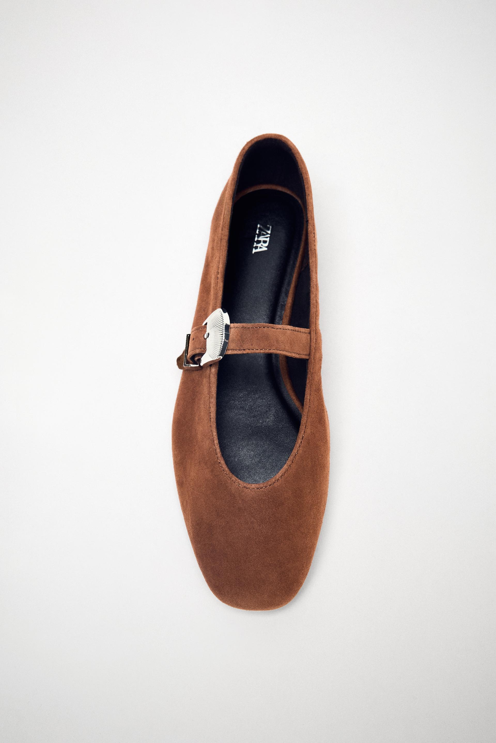 BUCKLE SUEDE MARY JANES by ZARA