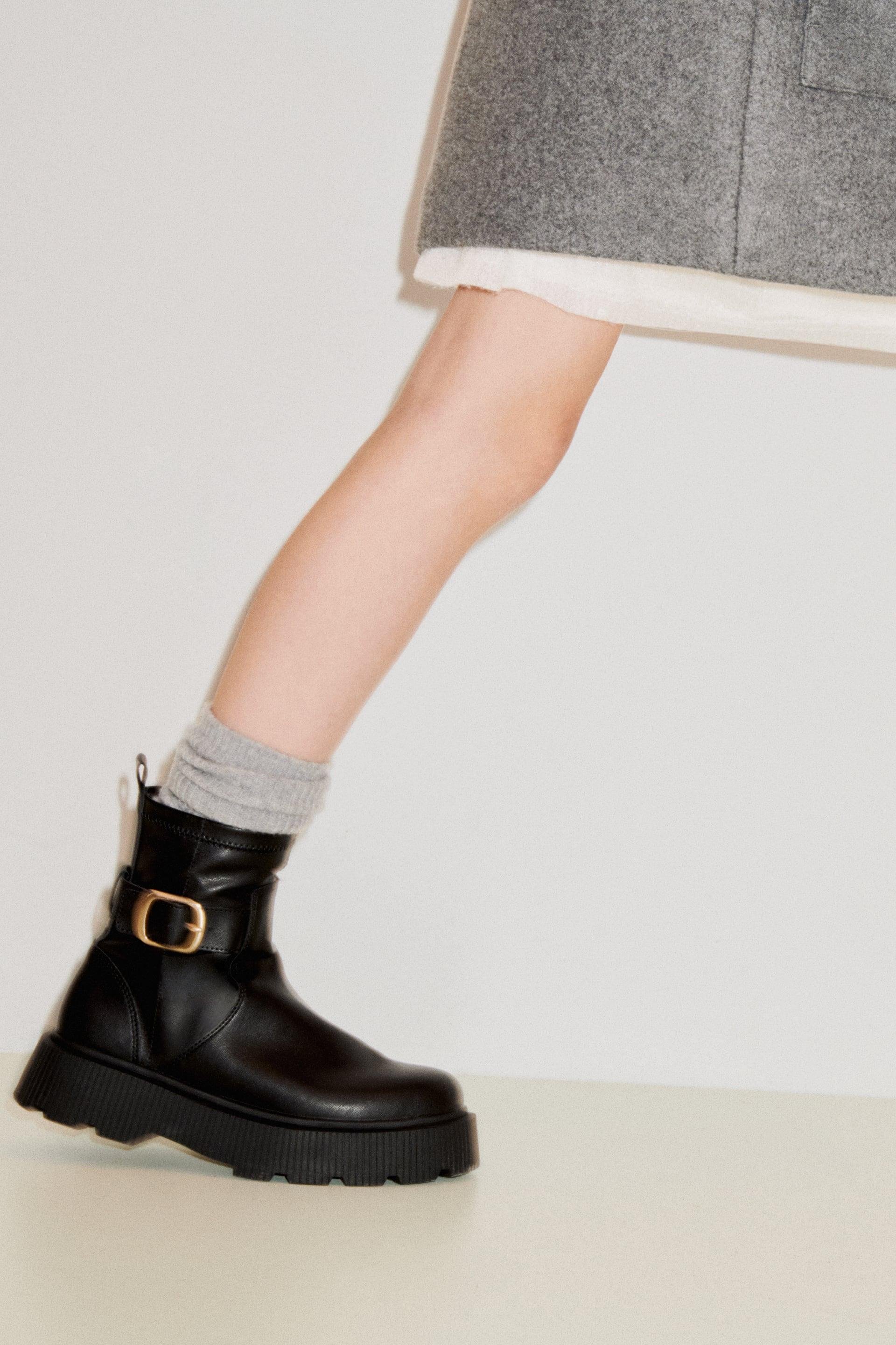 BUCKLED ANKLE BOOT by ZARA