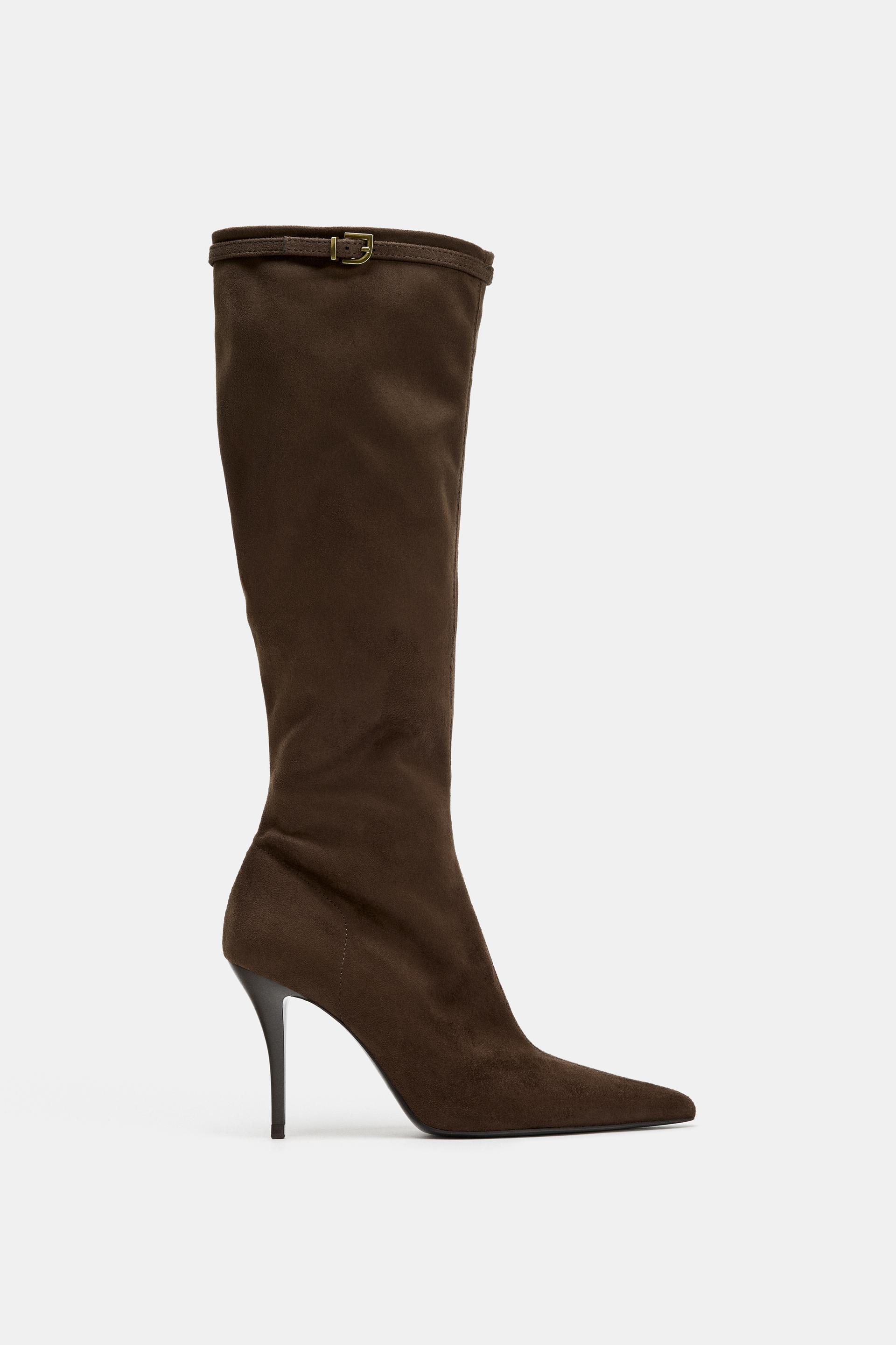 BUCKLED HEEL BOOTS by ZARA