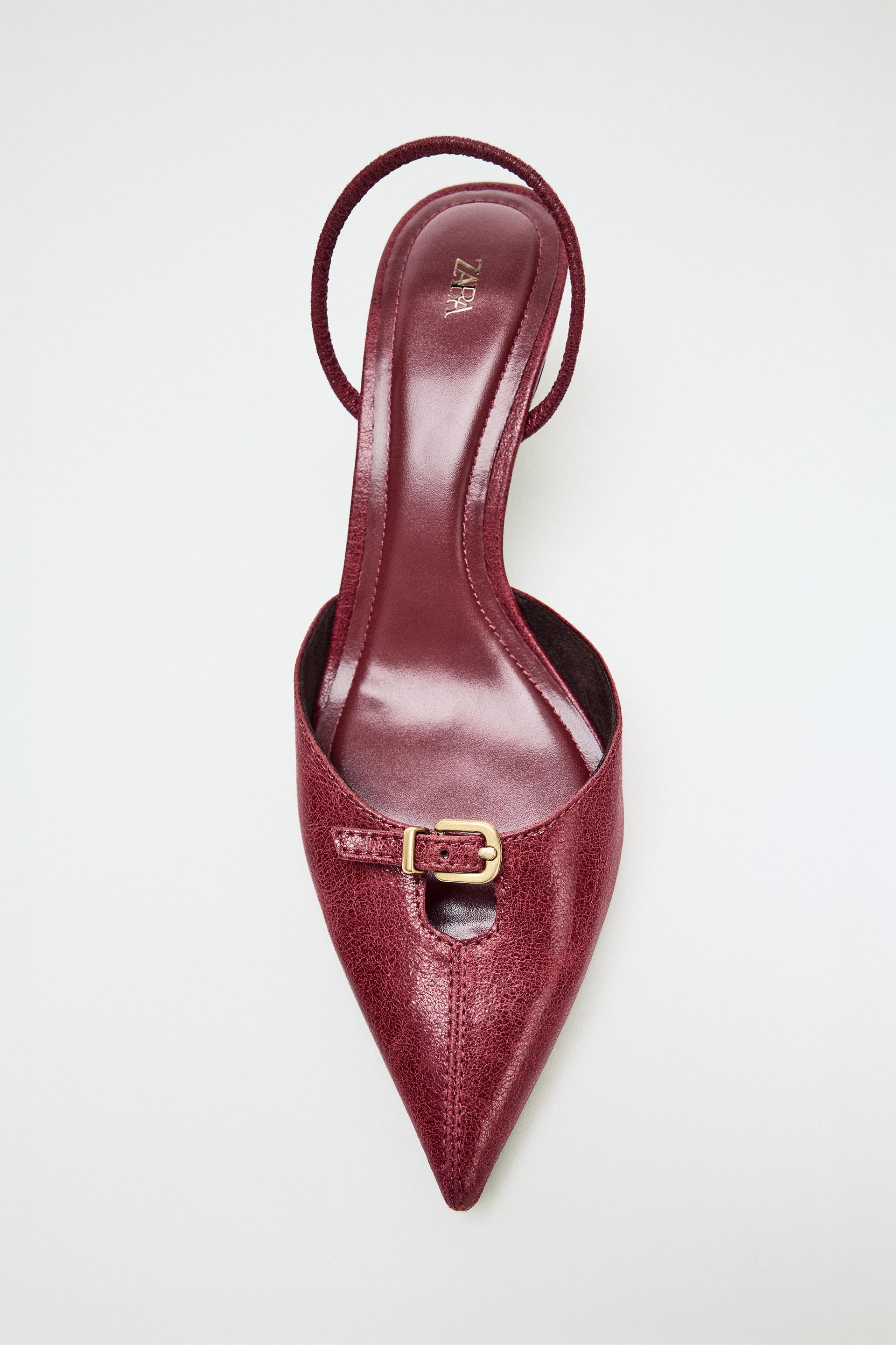 BUCKLED SLINGBACK HEELS by ZARA