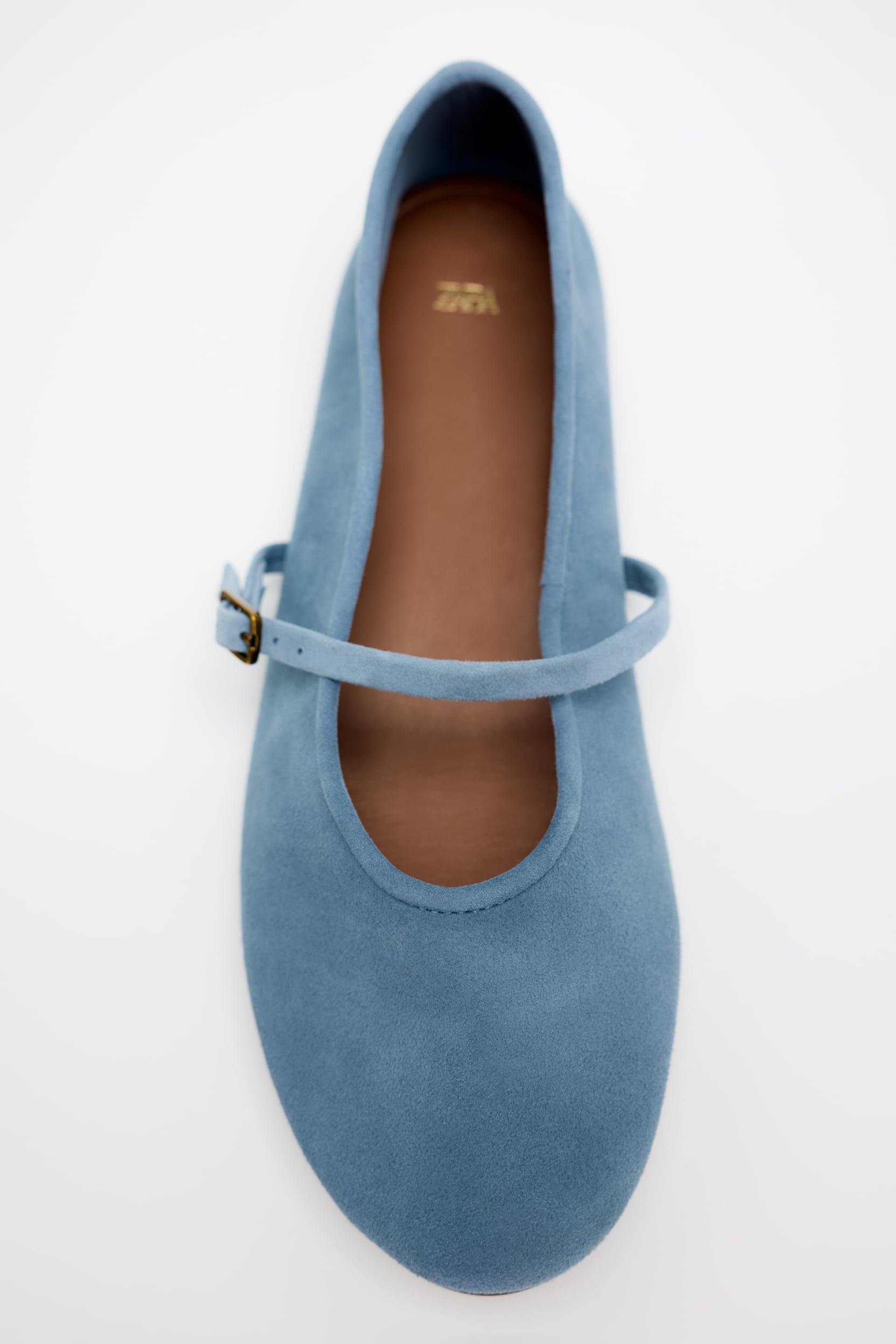 BUCKLED SOFT SUEDE MARY JANES by ZARA