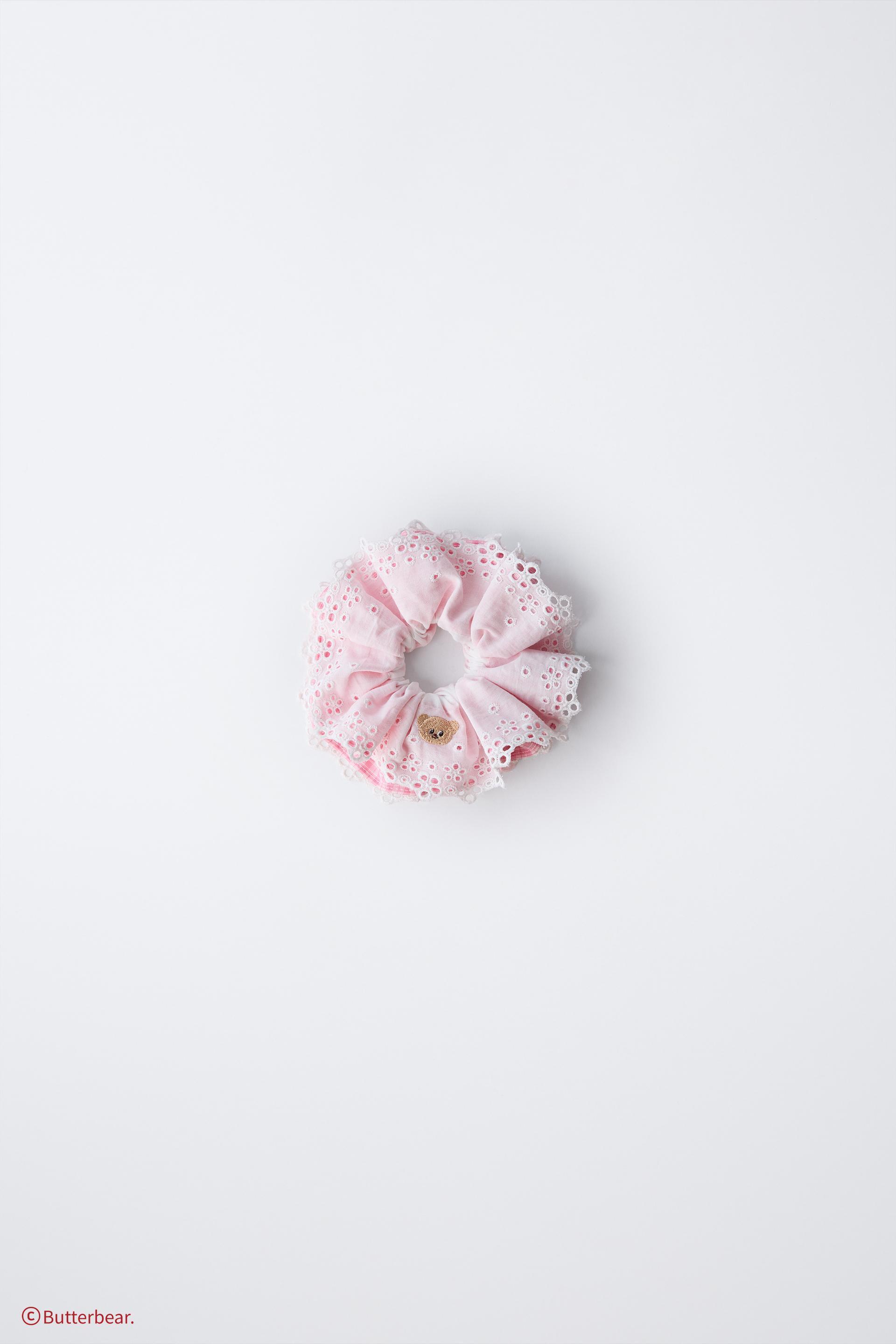 BUTTERBEAR © DOUBLE PLAID AND EMBROIDERED HAIR TIE by ZARA