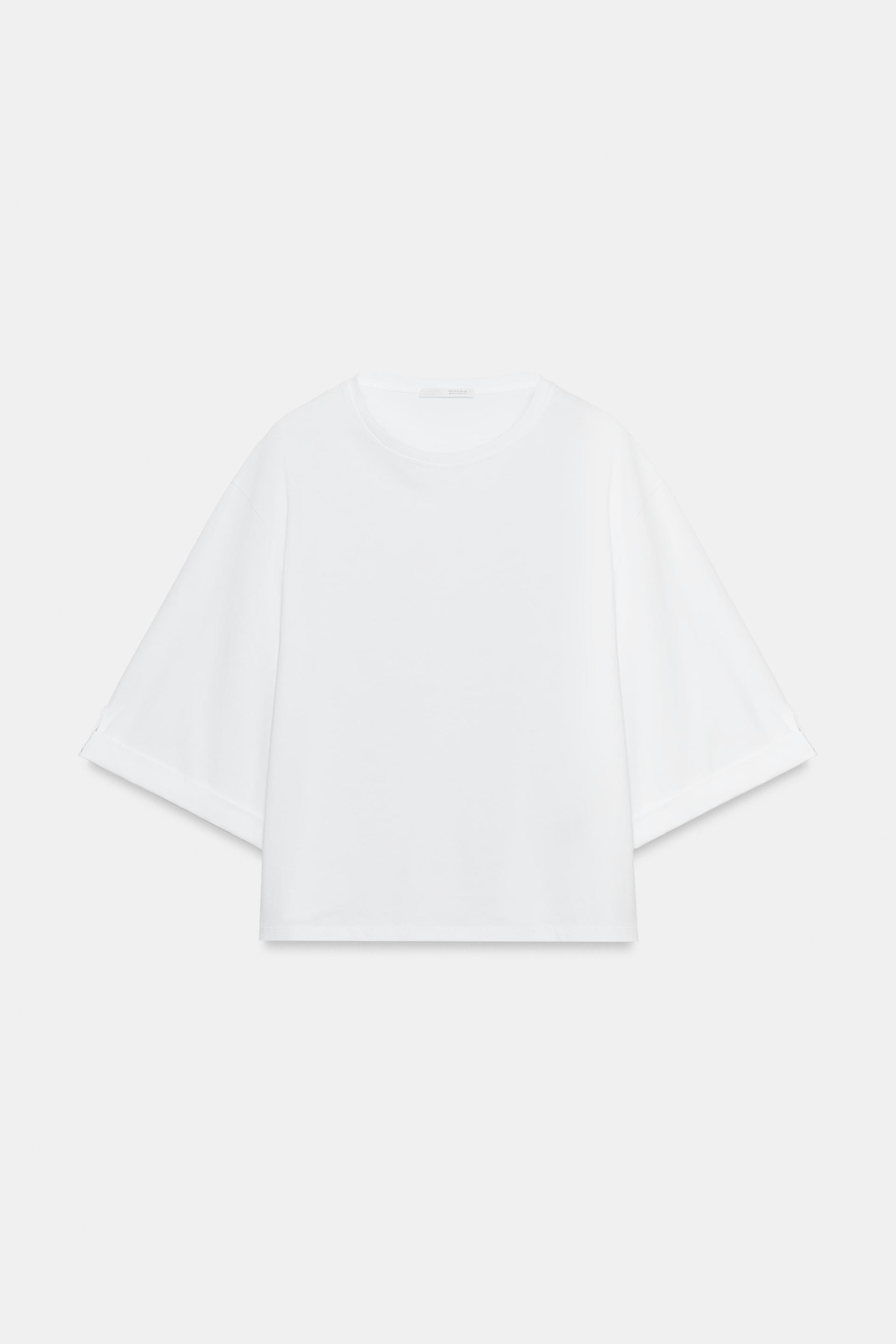 BUTTONED ASYMMETRIC T-SHIRT by ZARA