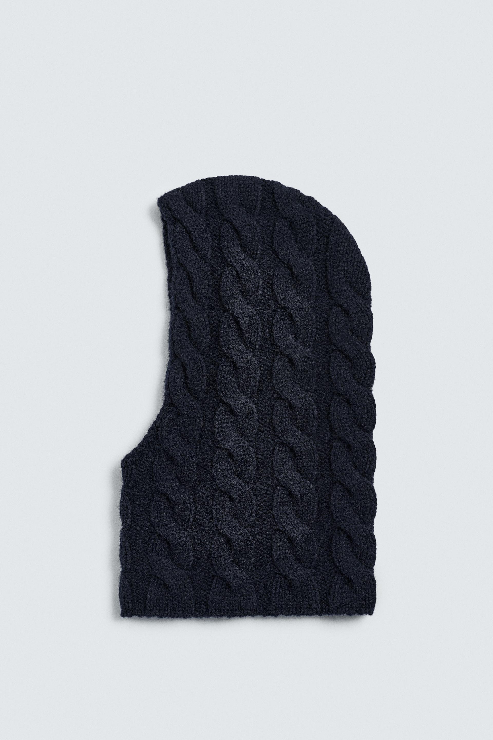 CABLE KNIT WOOL BALACLAVA by ZARA