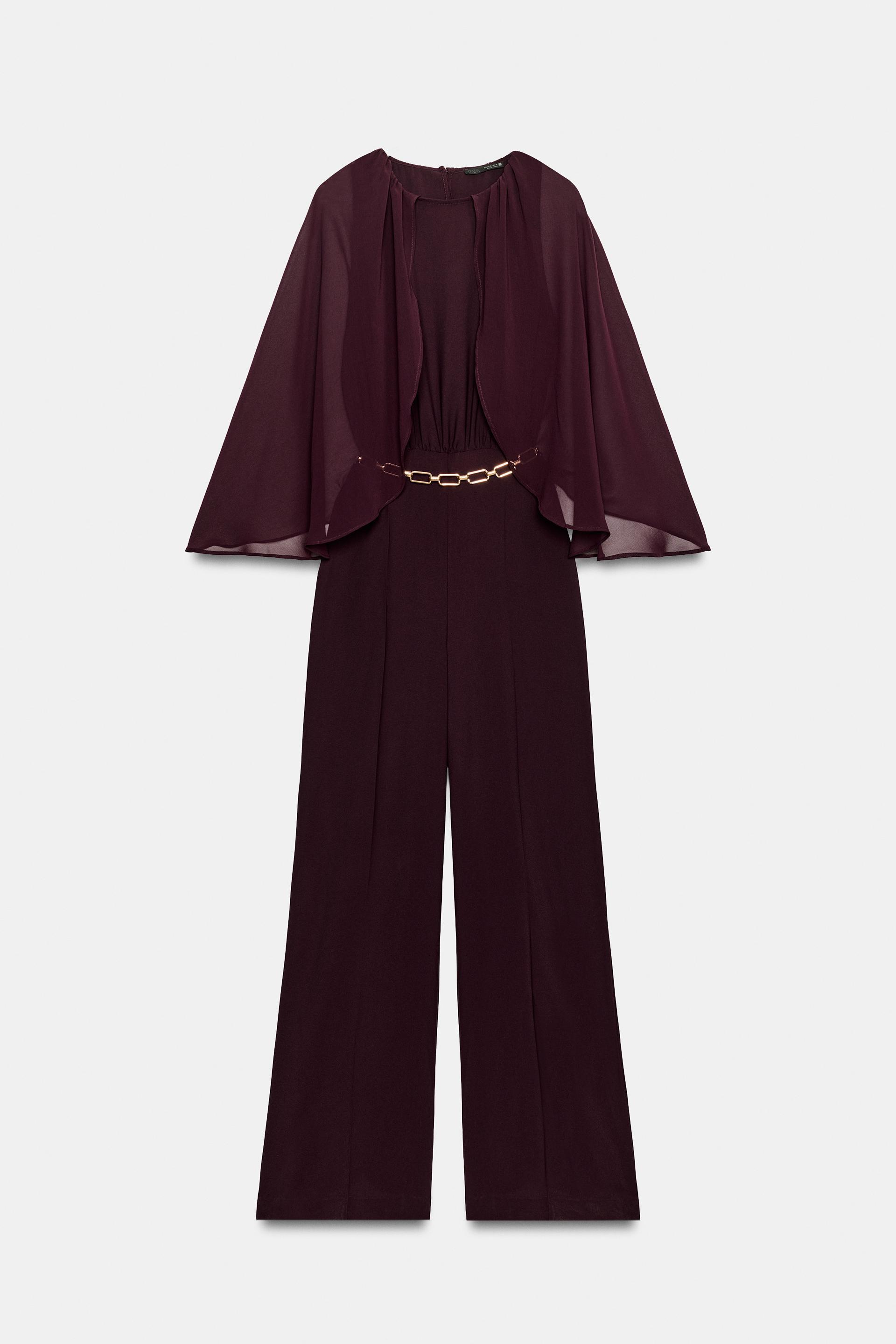 CAPE SLEEVE BELTED JUMPSUIT by ZARA