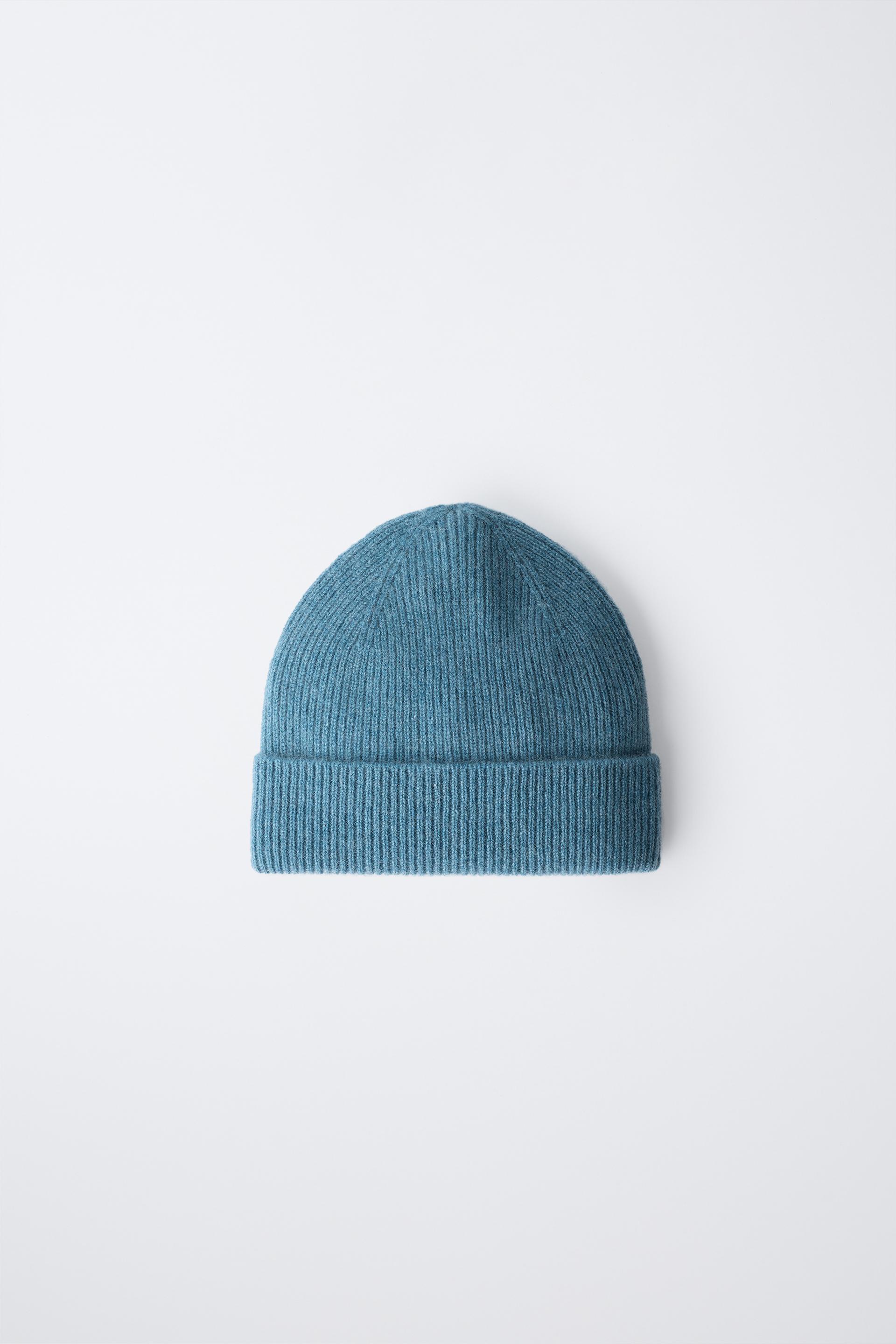 CASHMERE RIBBED KNIT HAT by ZARA