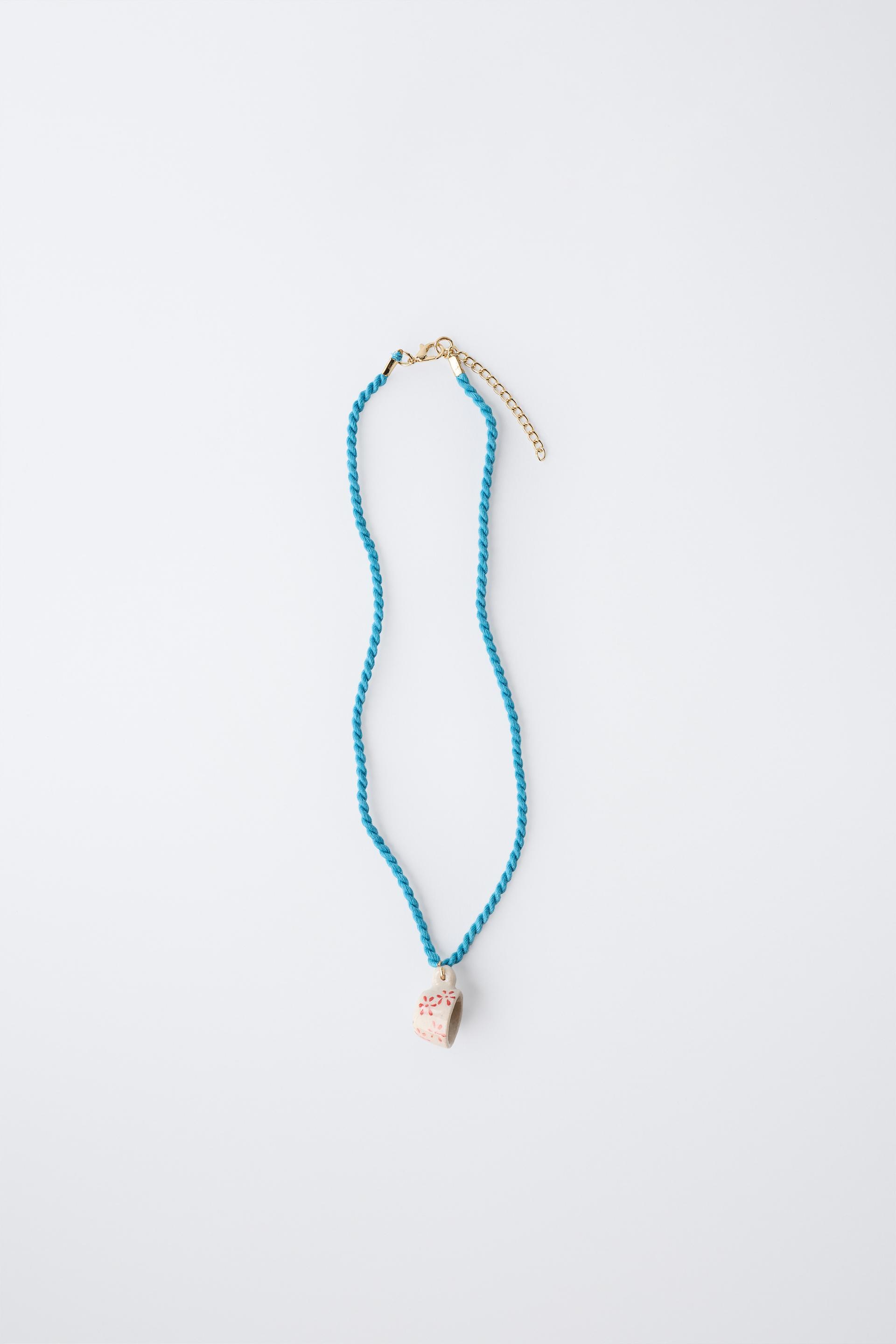 CERAMIC CUP CORD NECKLACE by ZARA