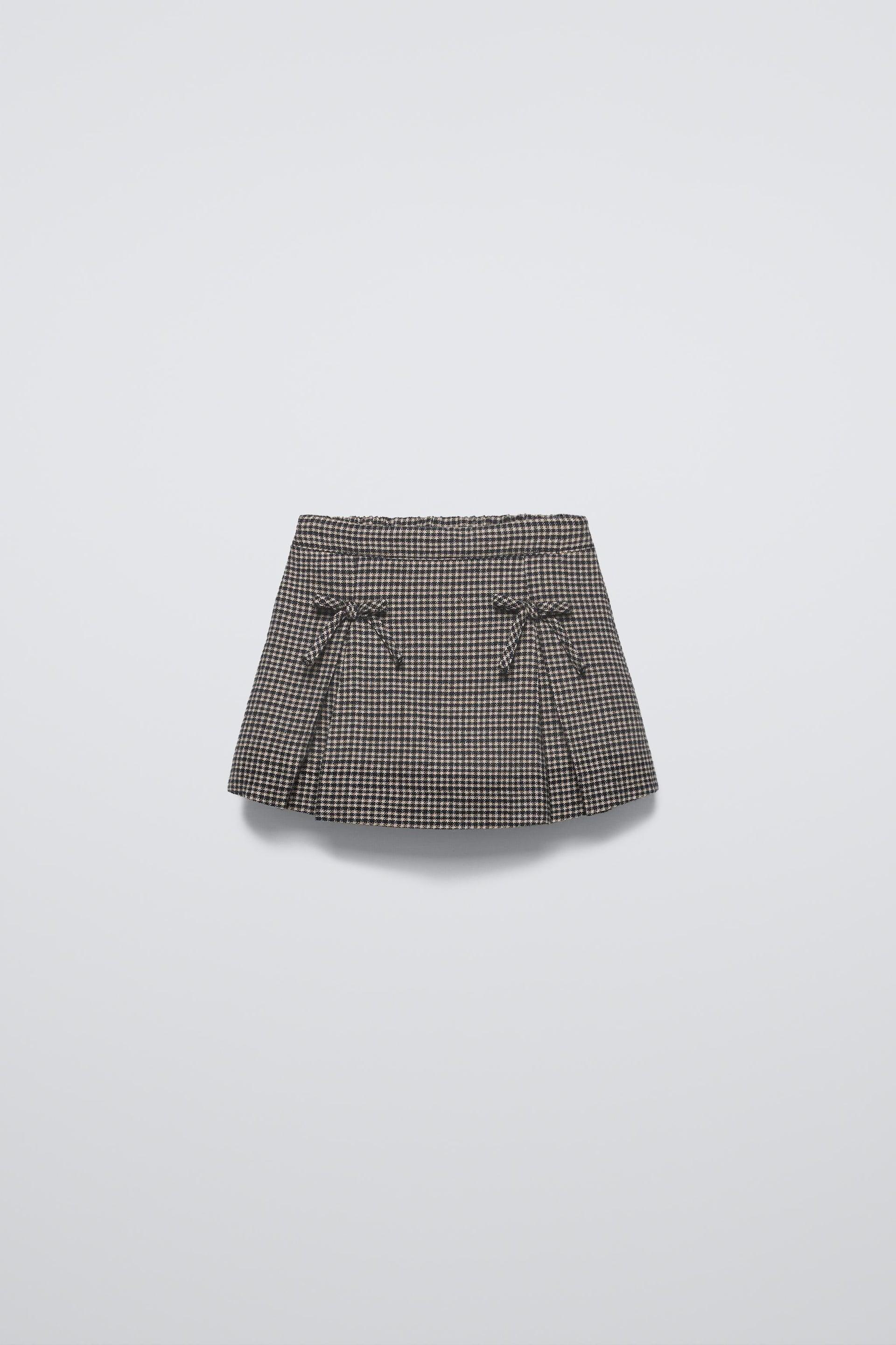 CHECKED BOW SKIRT by ZARA