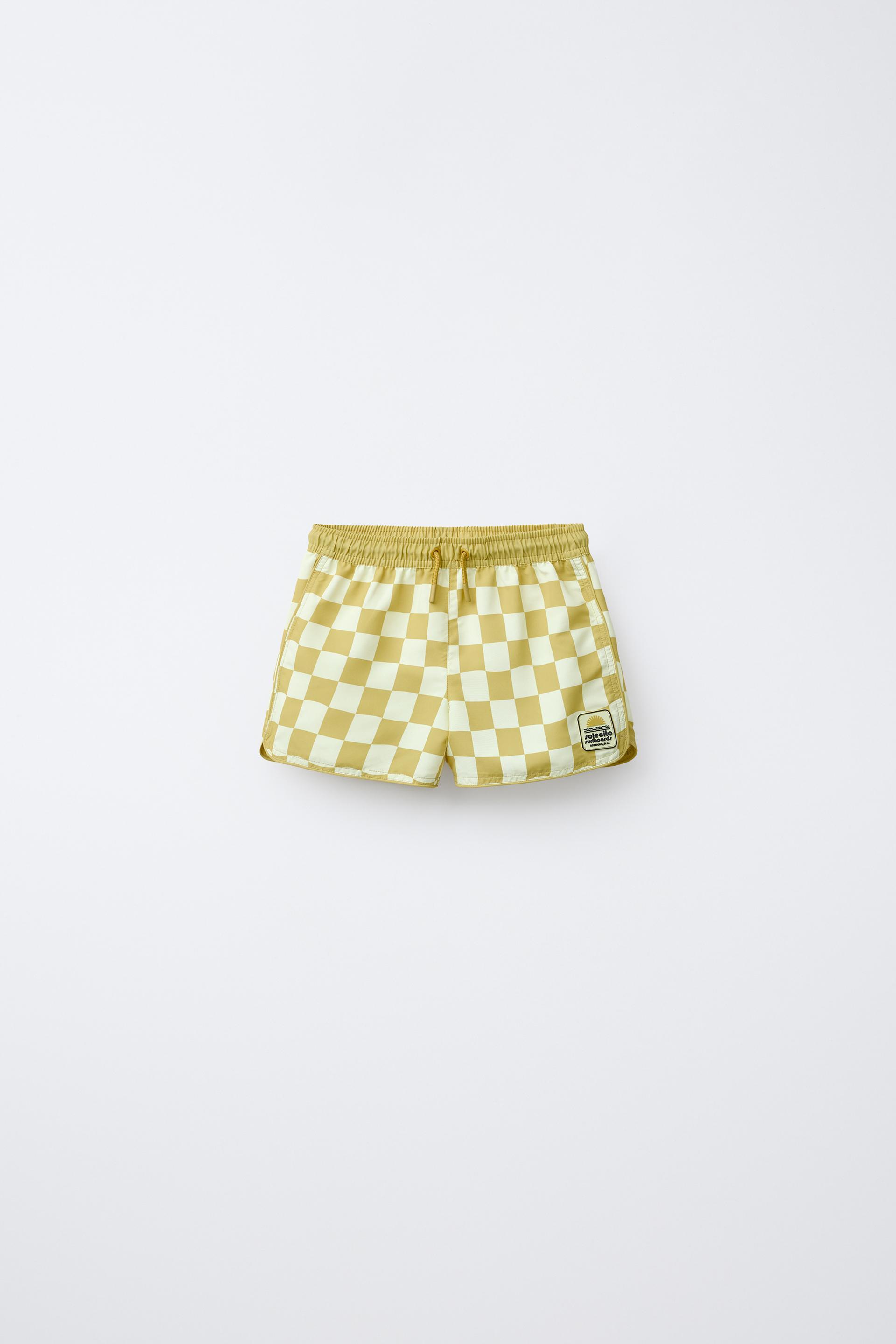 CHECKERBOARD SWIM SHORTS by ZARA