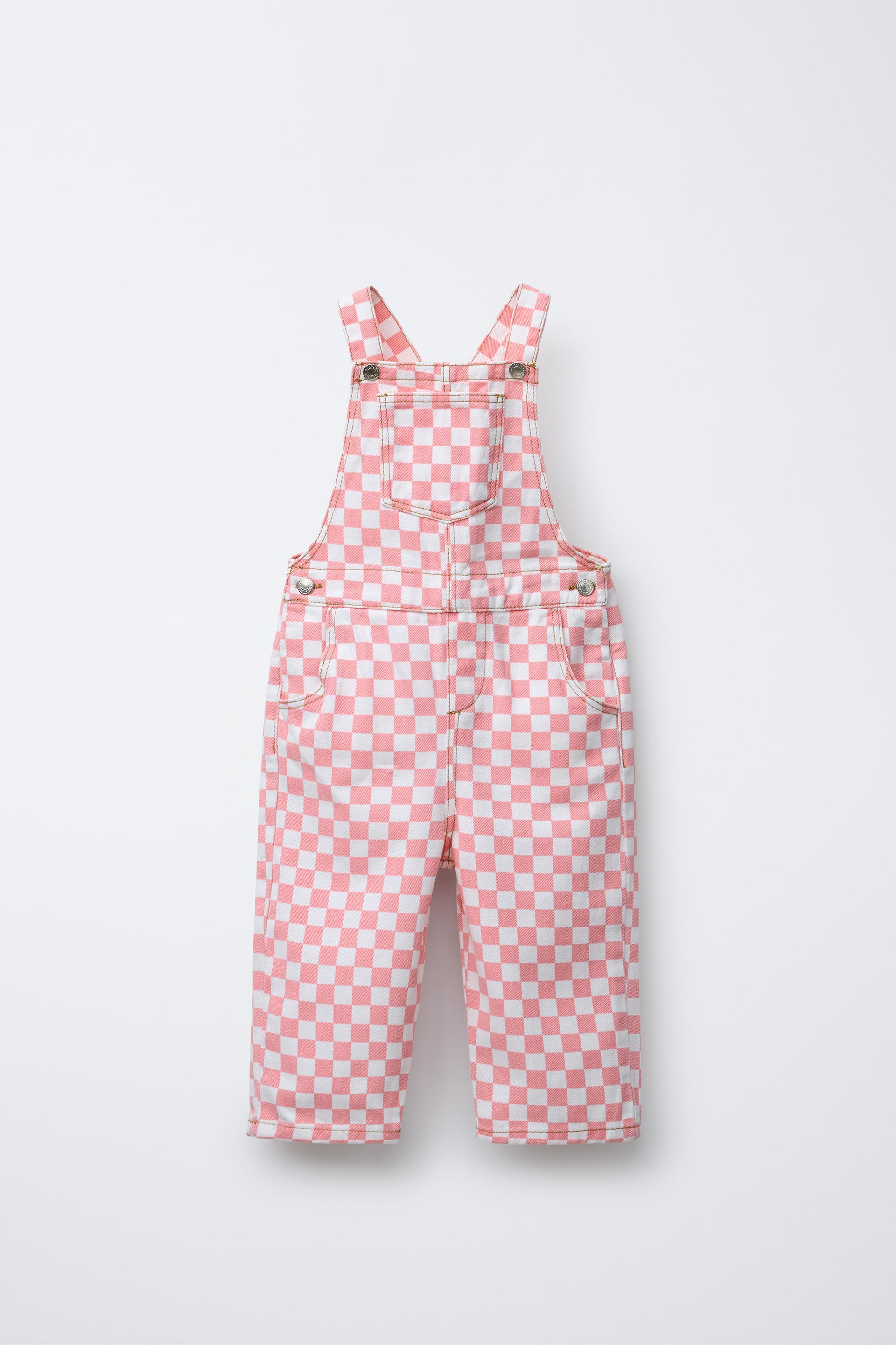 CHECKERBOARD TWILL LONG OVERALLS by ZARA