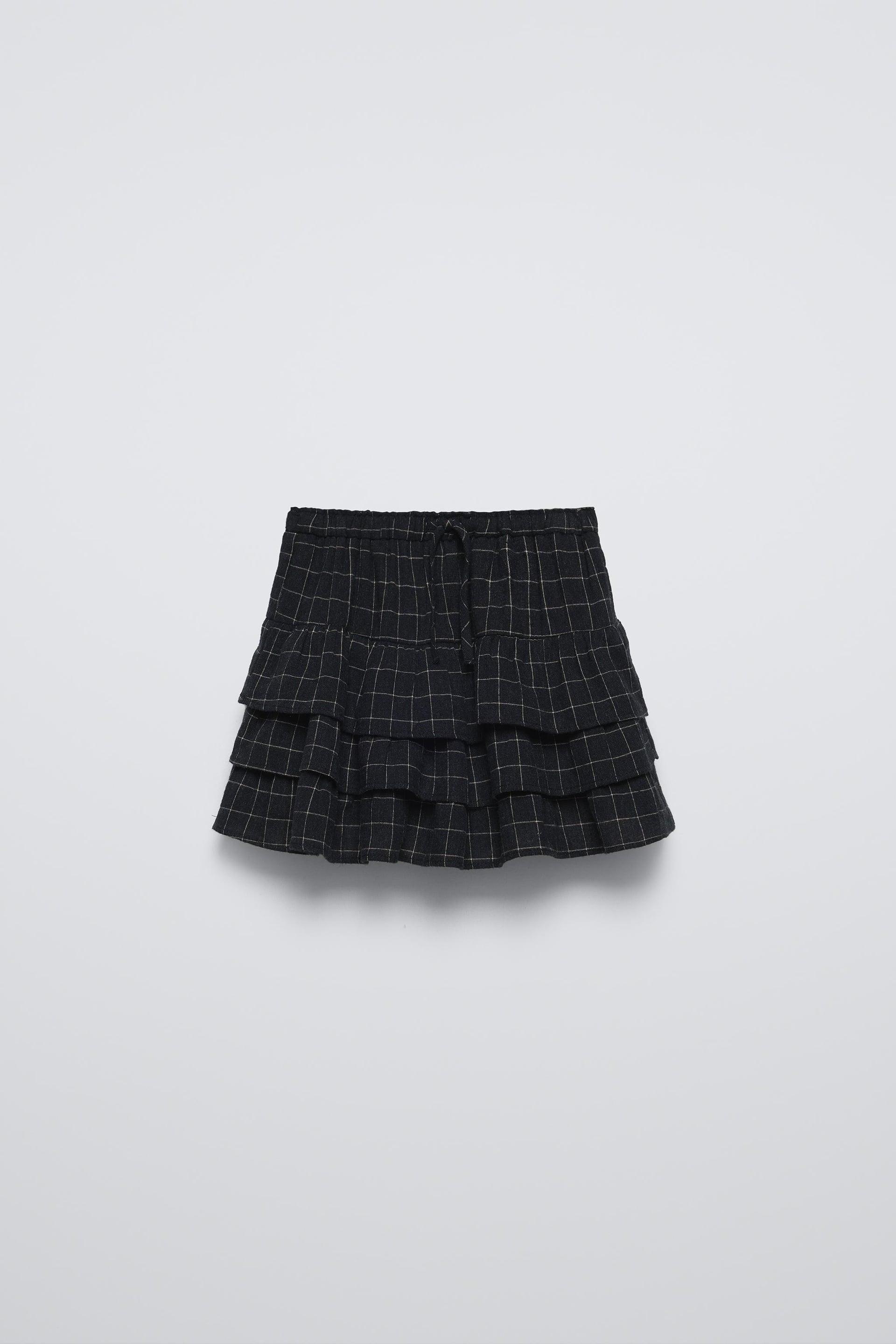 CHECKERED RUFFLED SKORT by ZARA