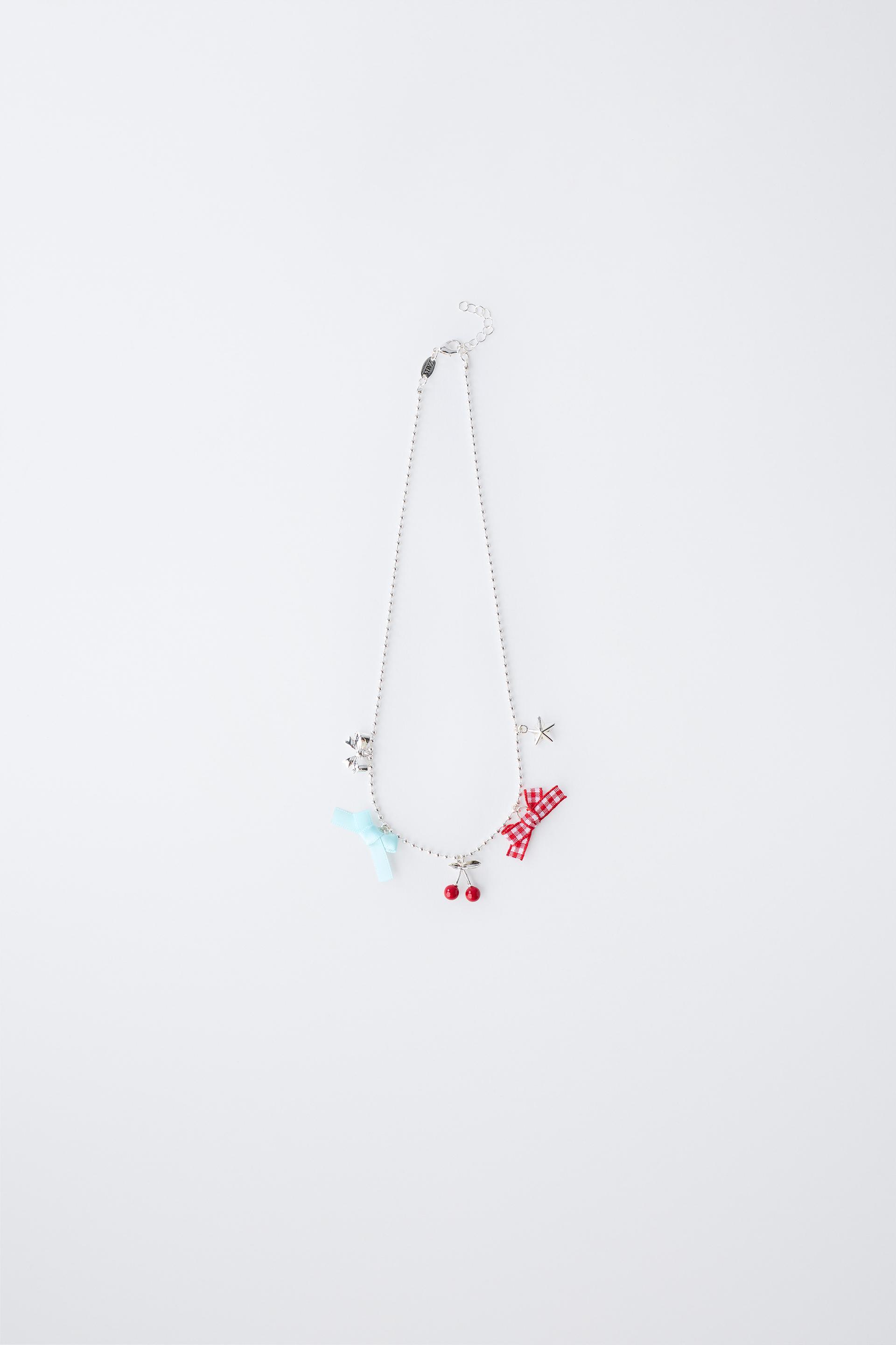 CHERRY AND BOW NECKLACE by ZARA