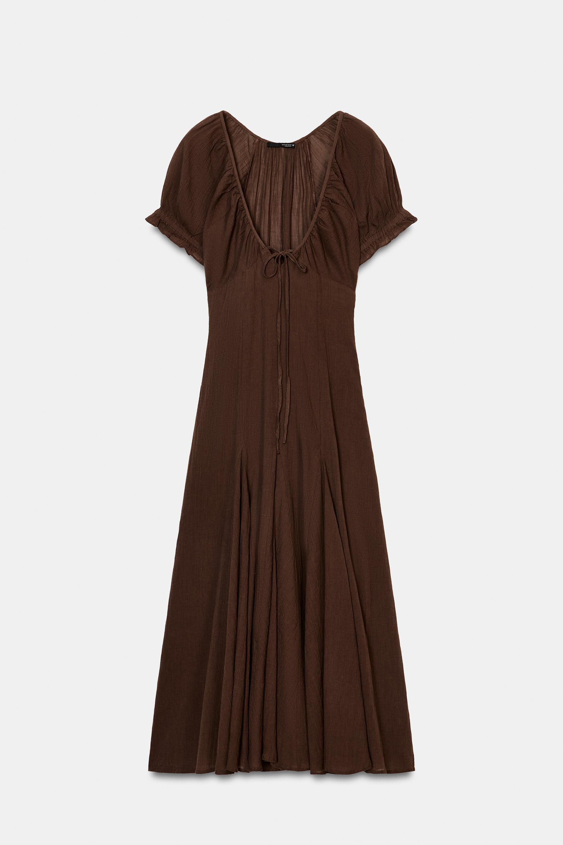 CHIFFON GODET MIDI DRESS by ZARA