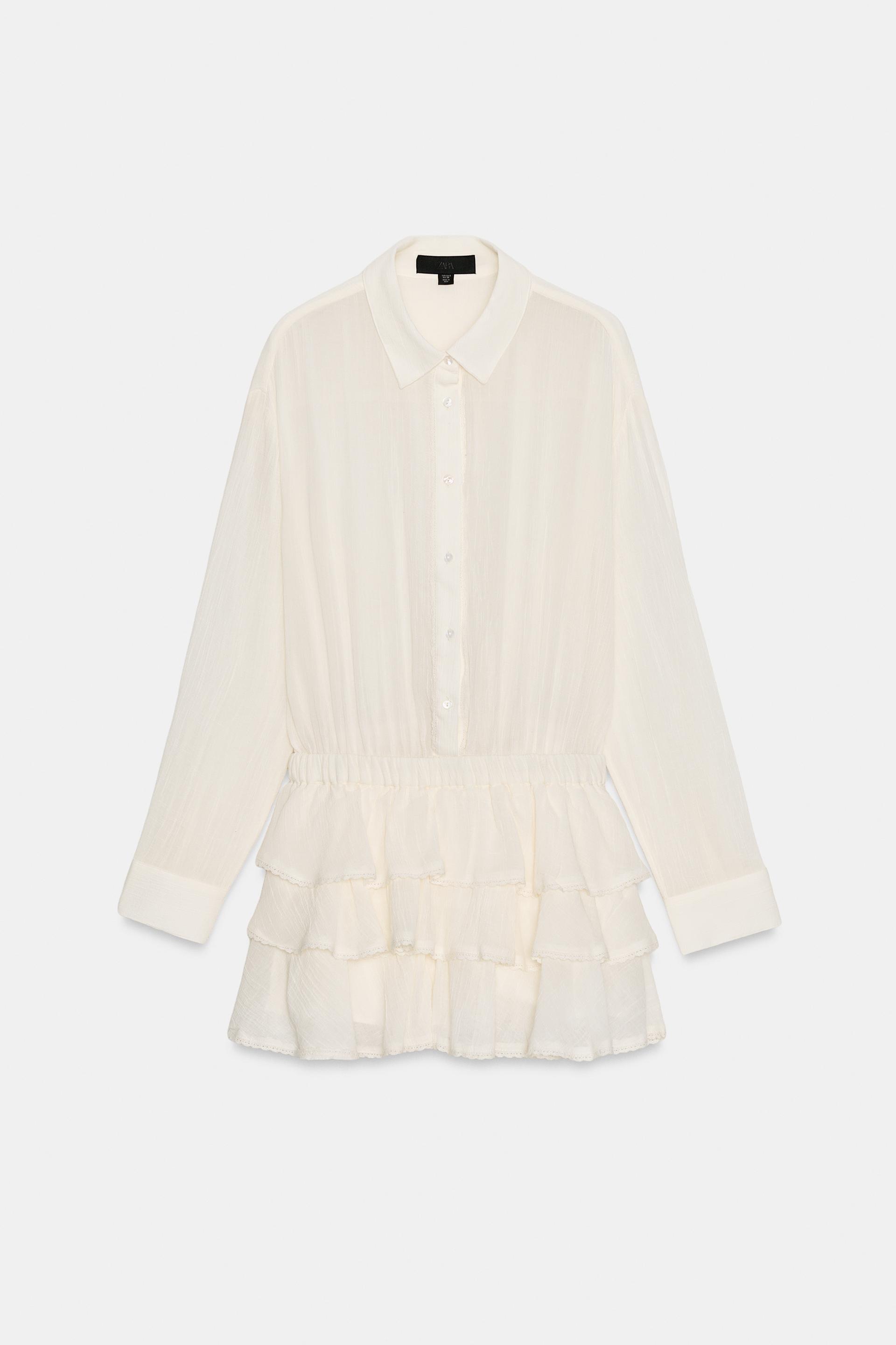 CHIFFON RUFFLED ROMPER by ZARA