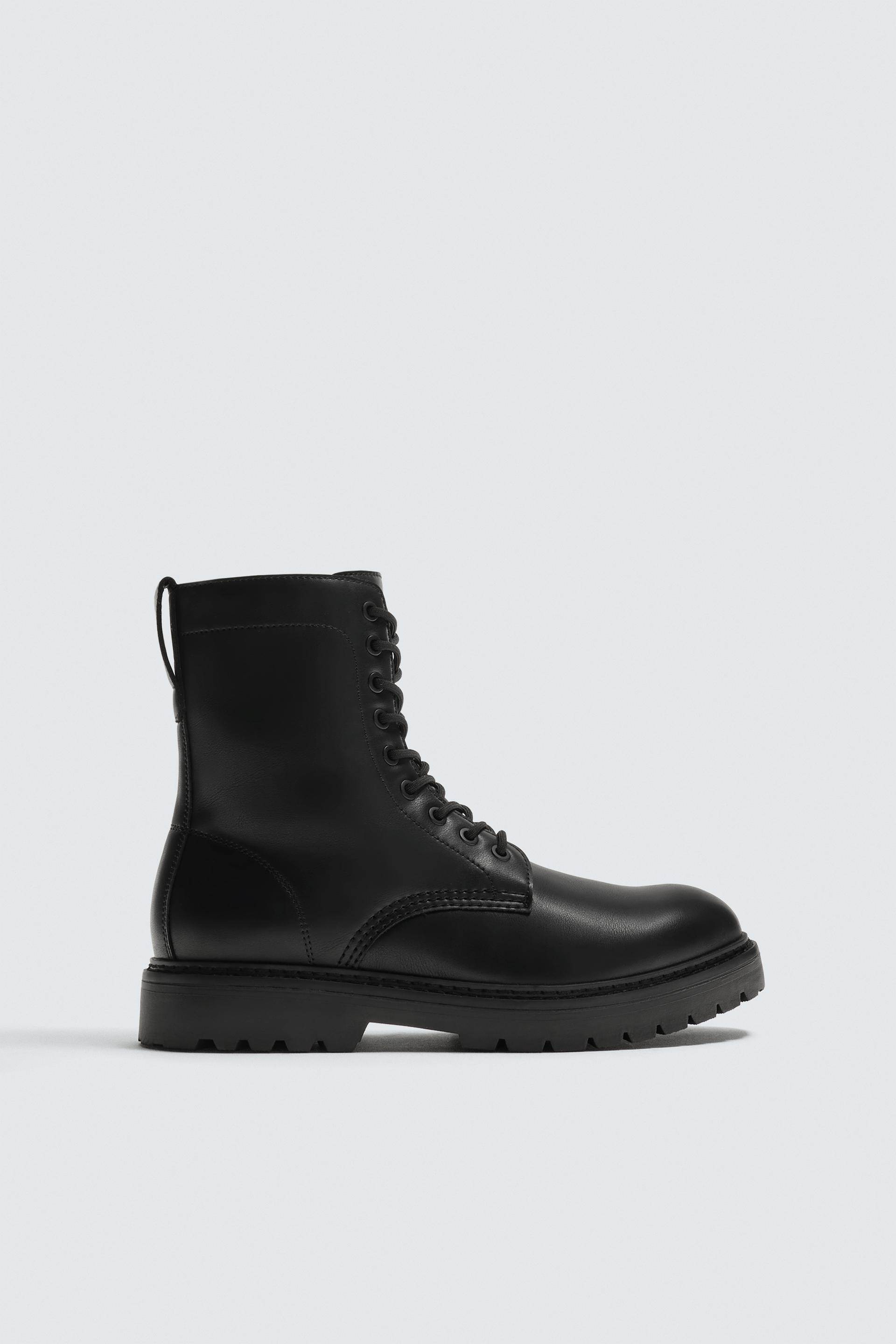 CHUNKY LACED BOOTS by ZARA