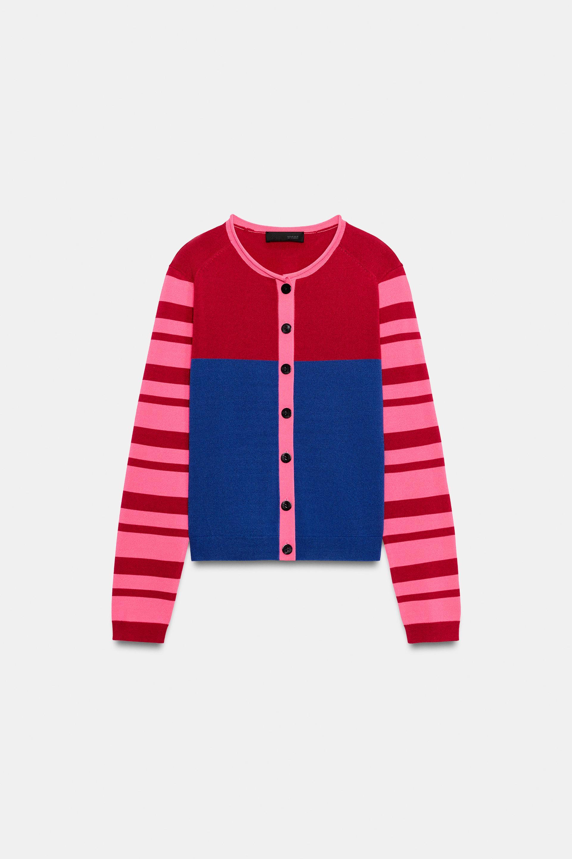 COLOR BLOCK CARDIGAN by ZARA