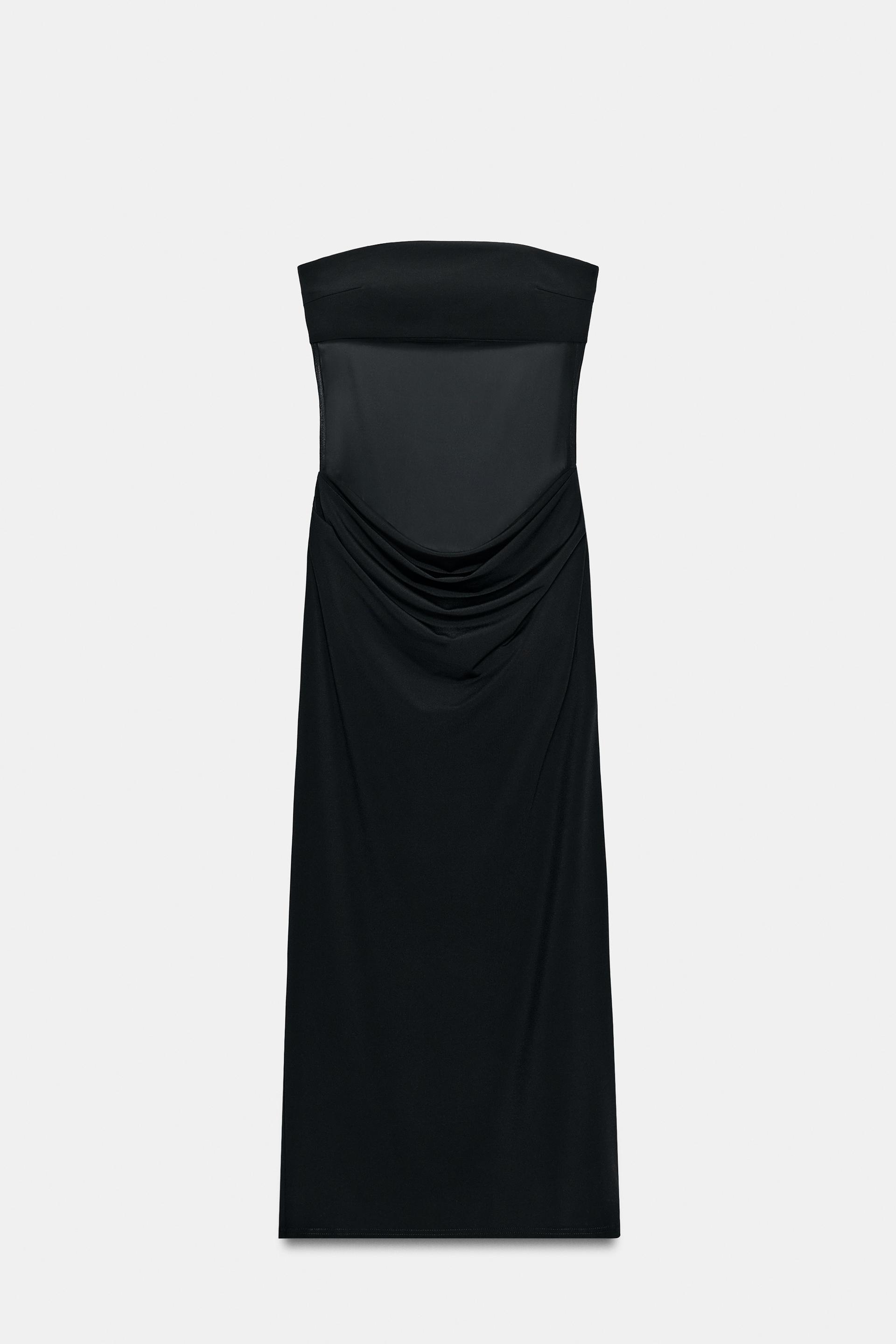 COMBINATION DRAPED MIDI DRESS by ZARA