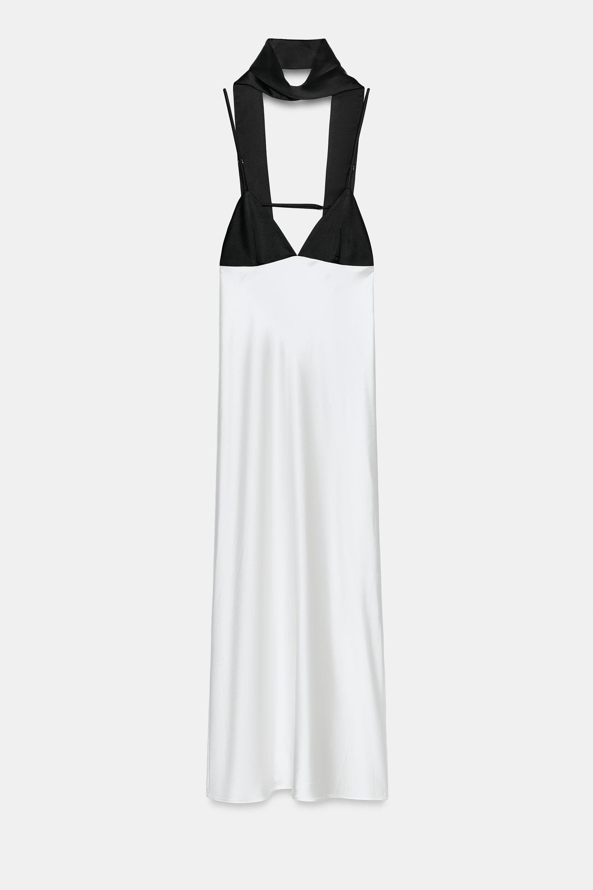 COMBINATION FOULARD SLIP DRESS by ZARA