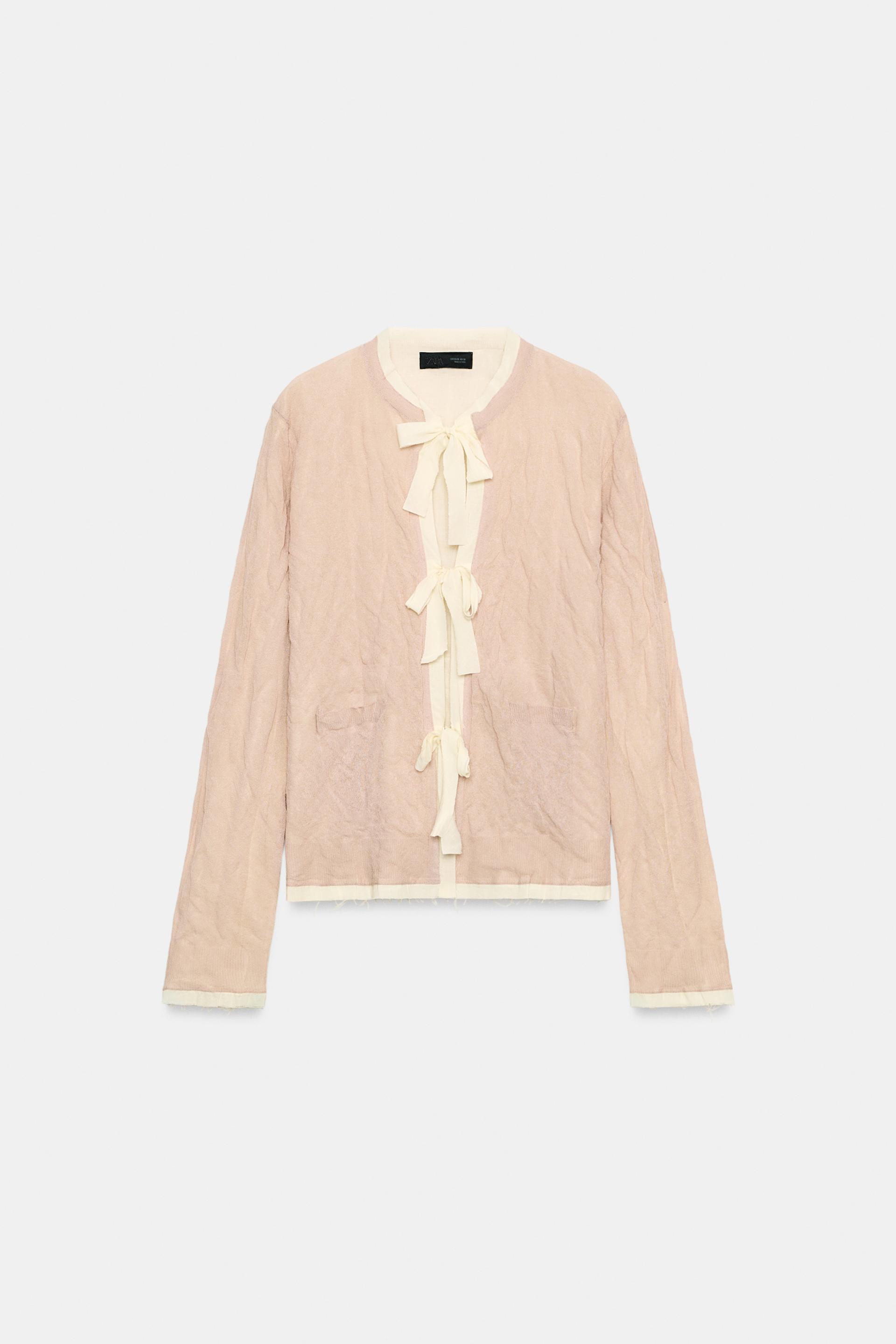 COMBINATION KNIT JACKET WITH BOWS by ZARA