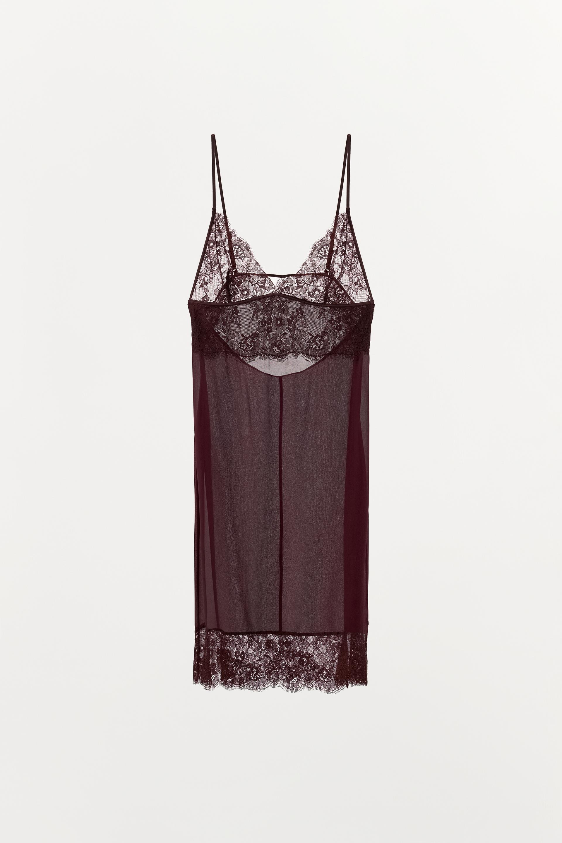 COMBINATION LACE MINI DRESS by ZARA