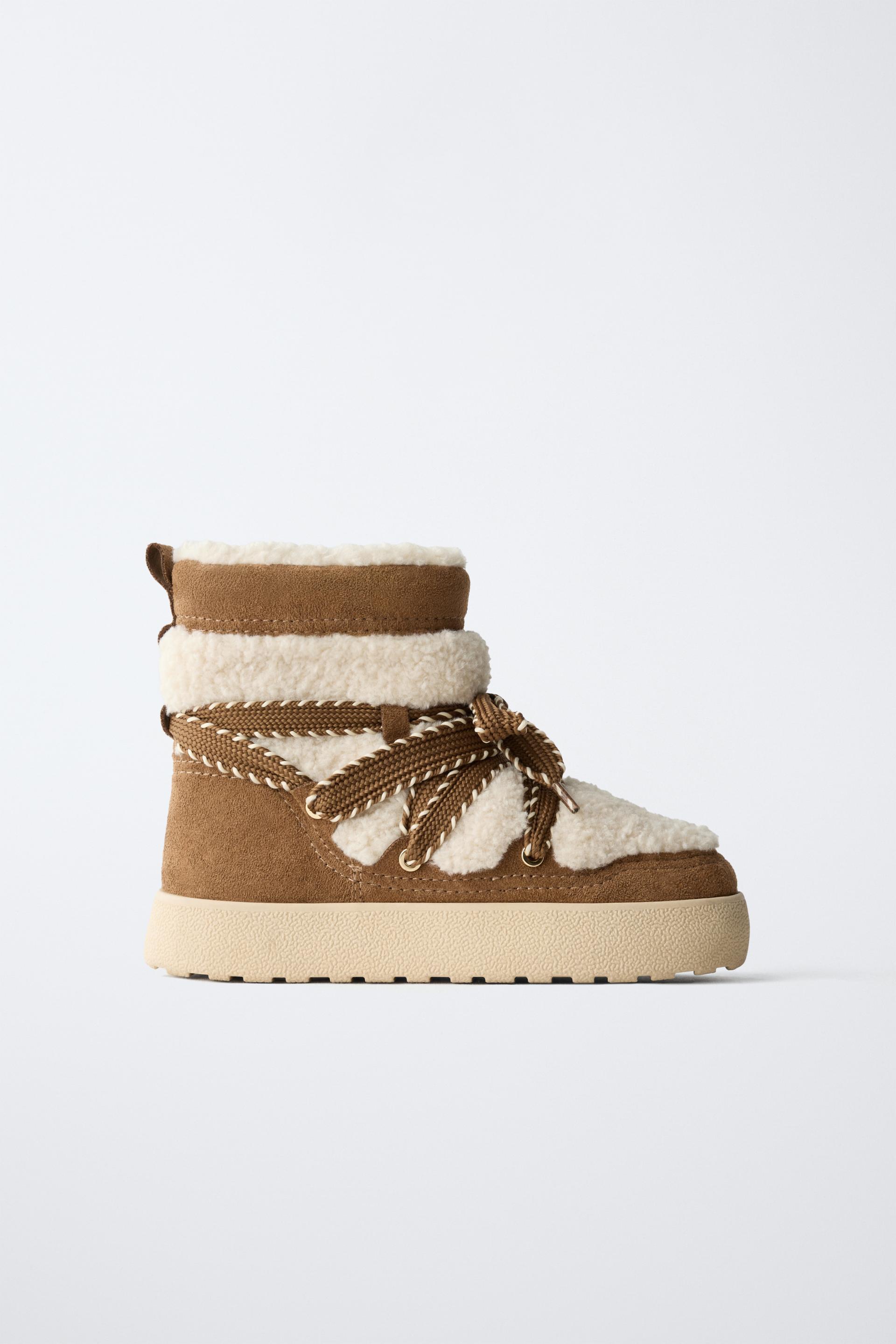 COMBINATION SHEARLING ANKLE BOOTS by ZARA