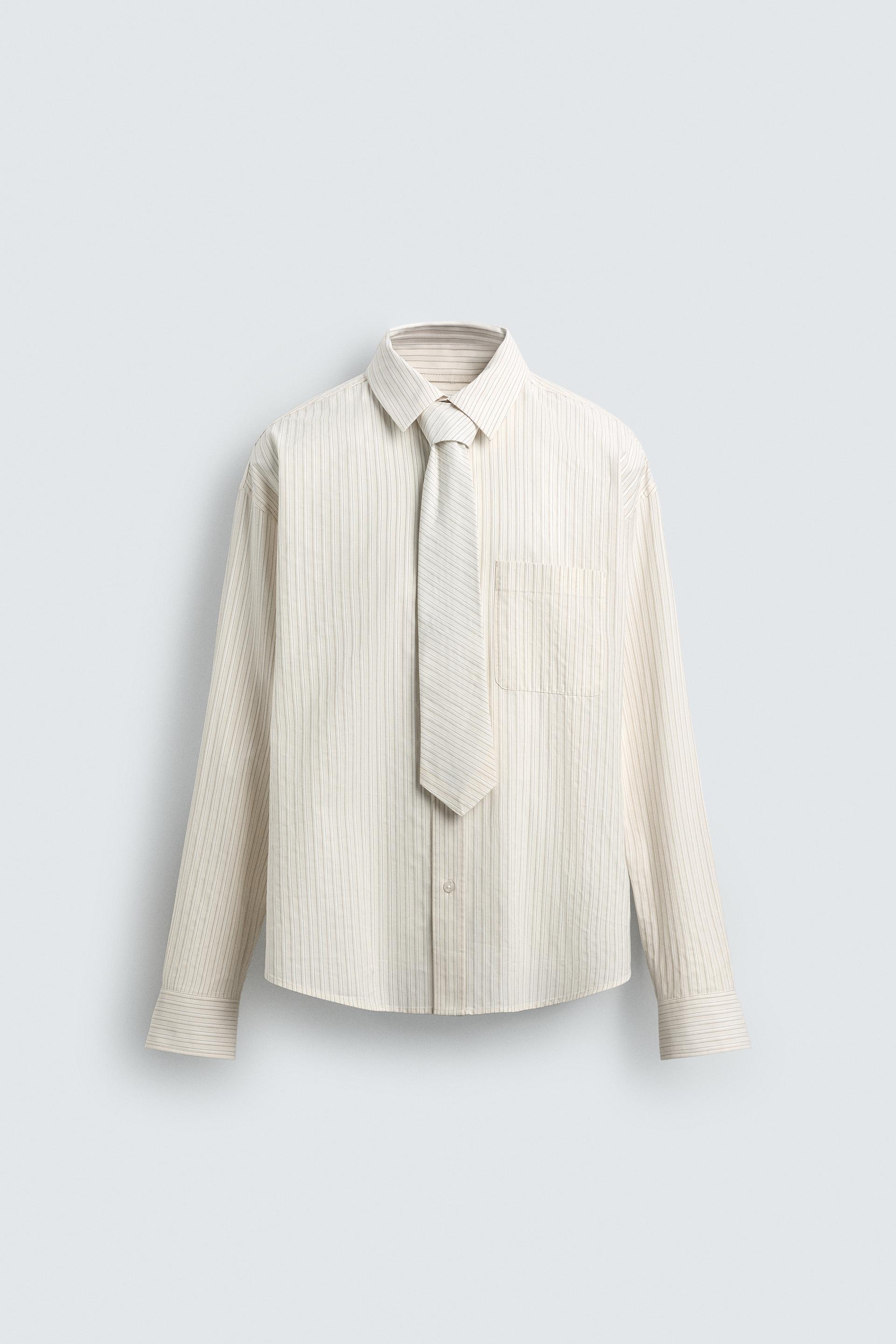 COMBINATION STRIPED TIE SHIRT by ZARA