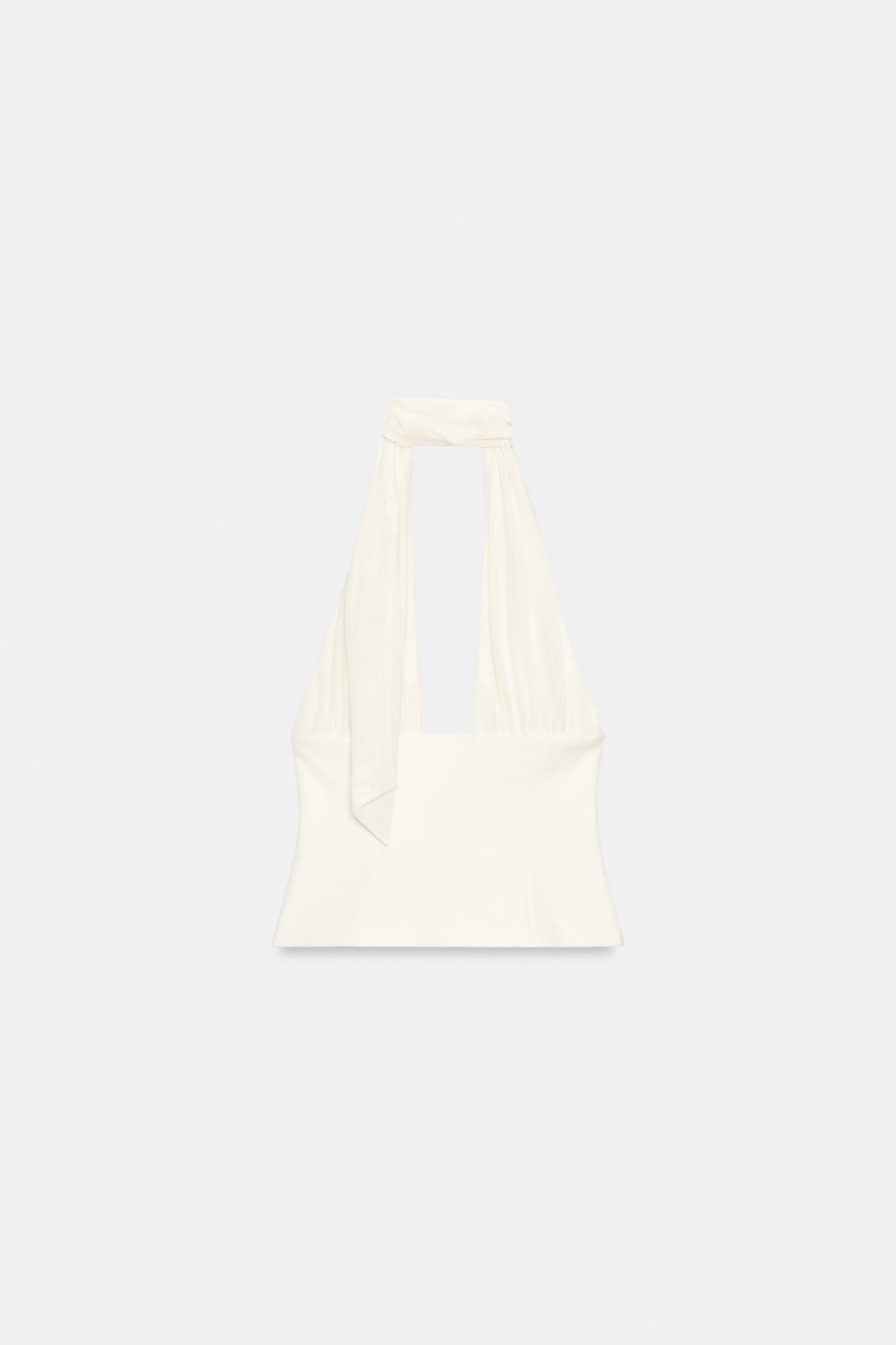 COMBINATION TULLE HALTER TOP by ZARA