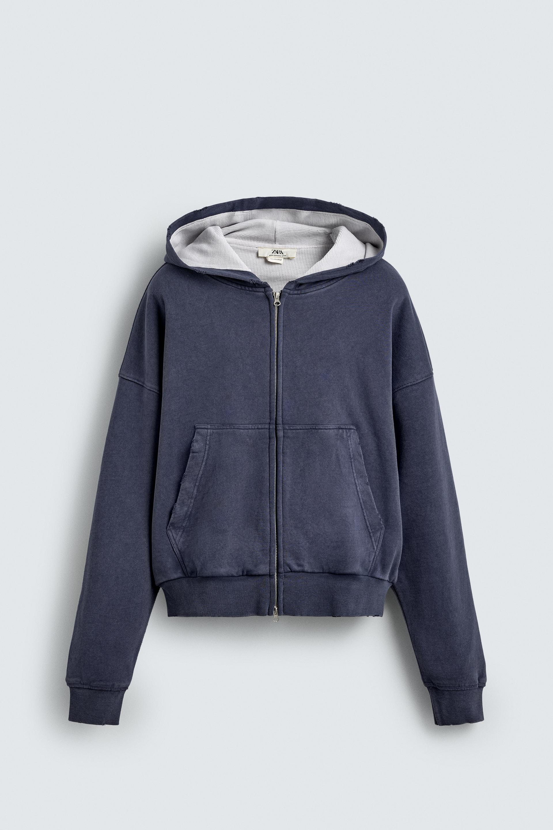 COMBINATION WAFFLE HOODIE SWEAT-SHIRT by ZARA