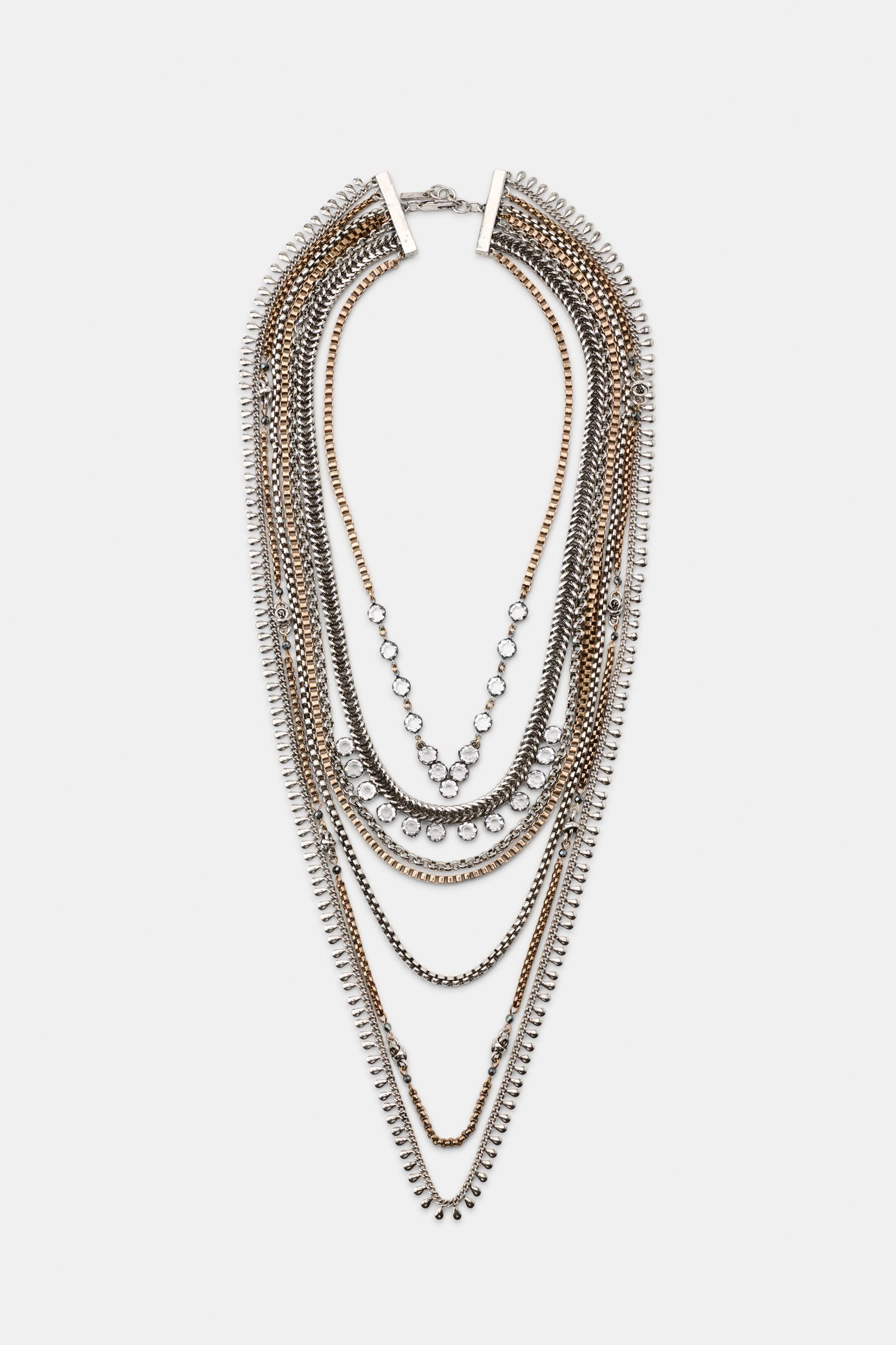 COMBINED BEADED SHINY NECKLACE by ZARA