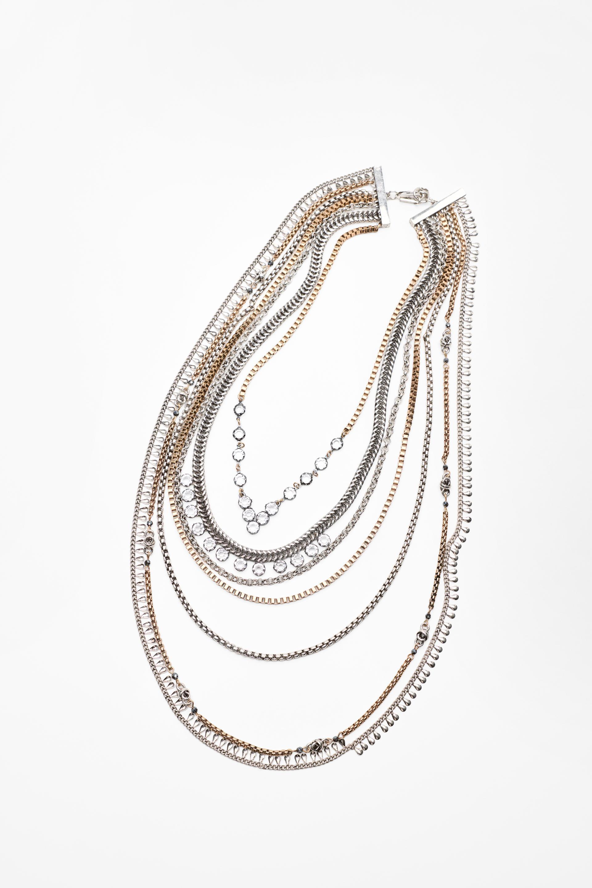 COMBINED BEADED SHINY NECKLACE by ZARA