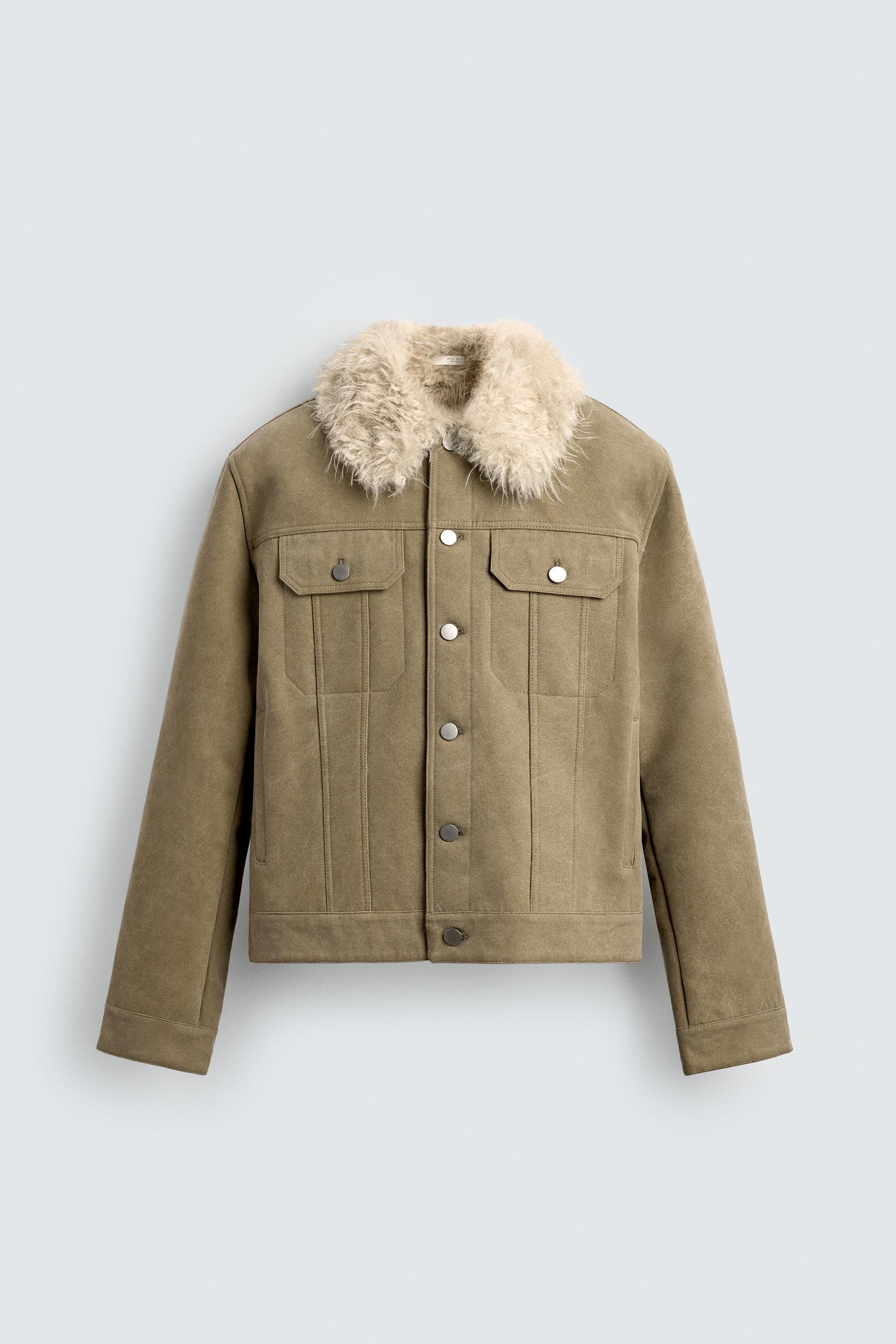 COMBINED FAUX FUR COTTON JACKET by ZARA