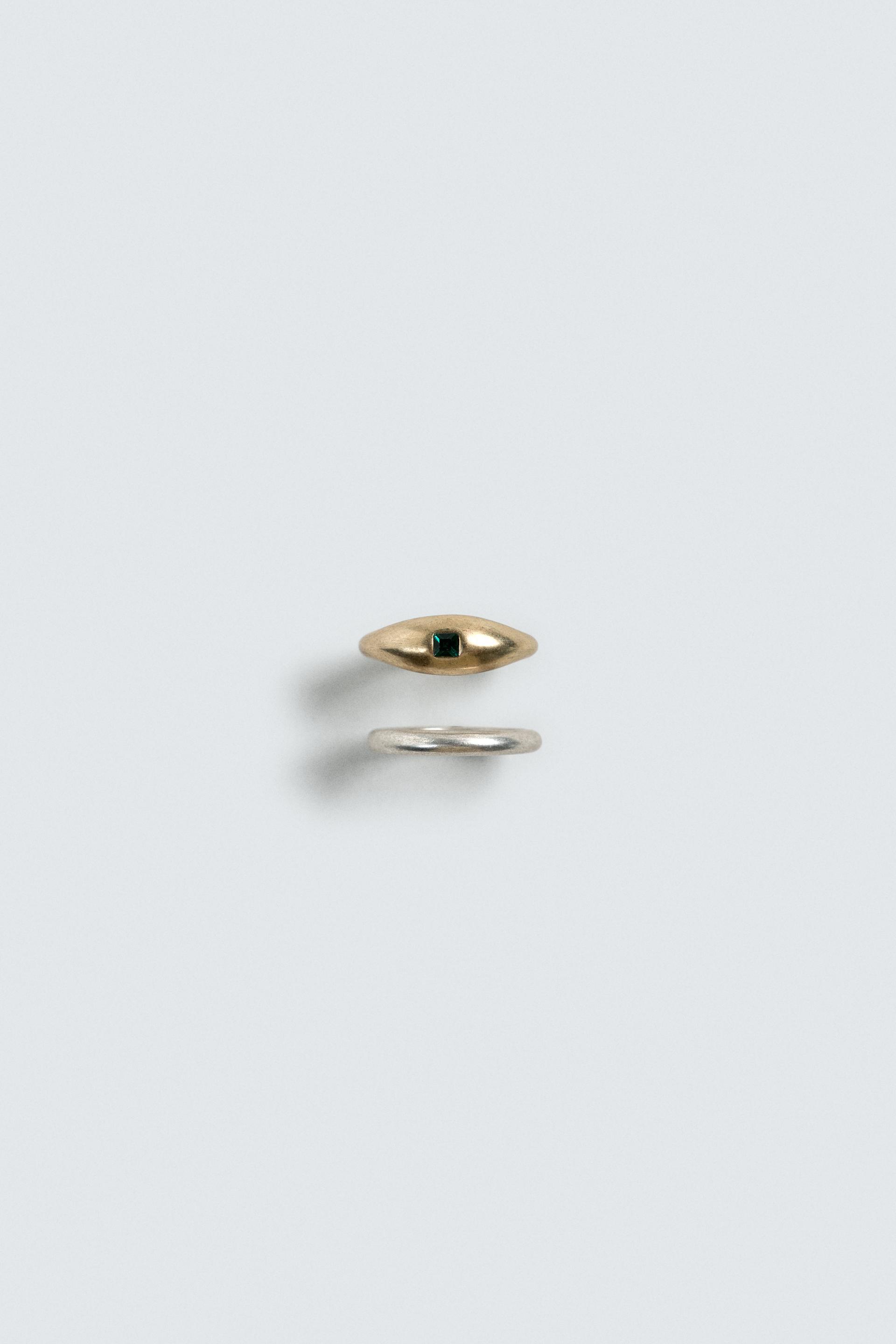 COMBINED METAL RINGS PACK OF 2 by ZARA