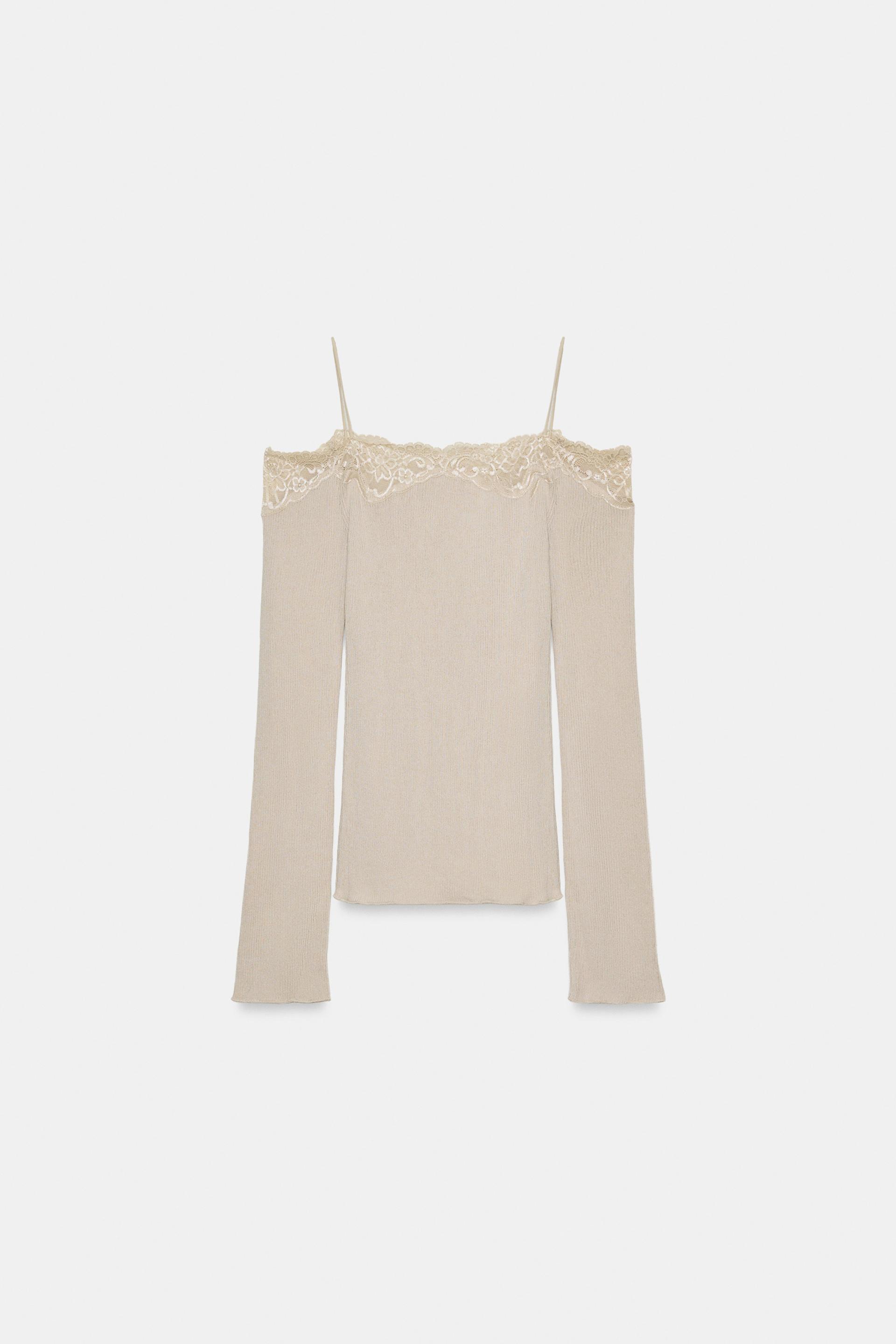 COMBINED OFF-THE-SHOULDER T-SHIRT by ZARA
