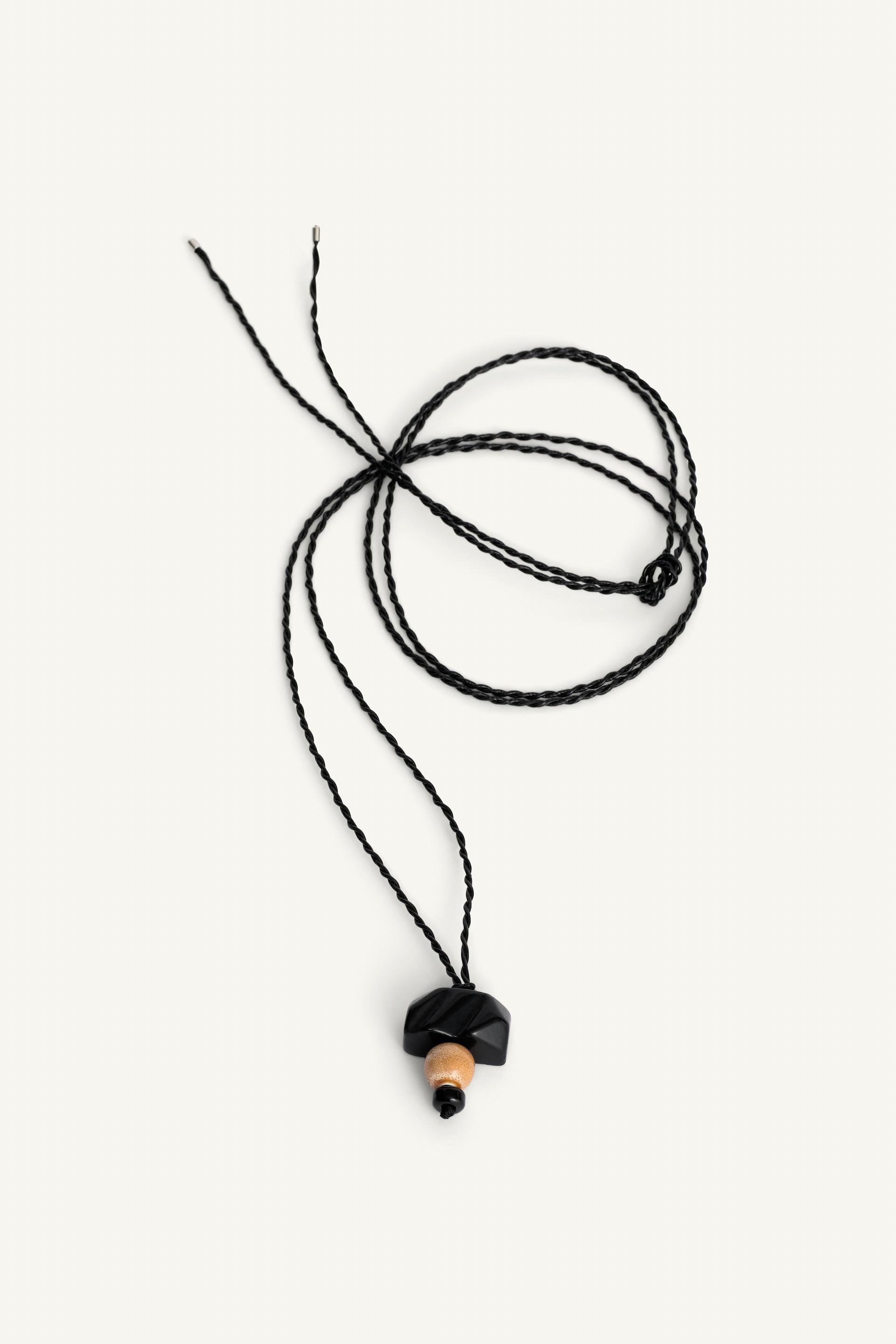 COMBINED PENDANT CORD NECKLACE by ZARA